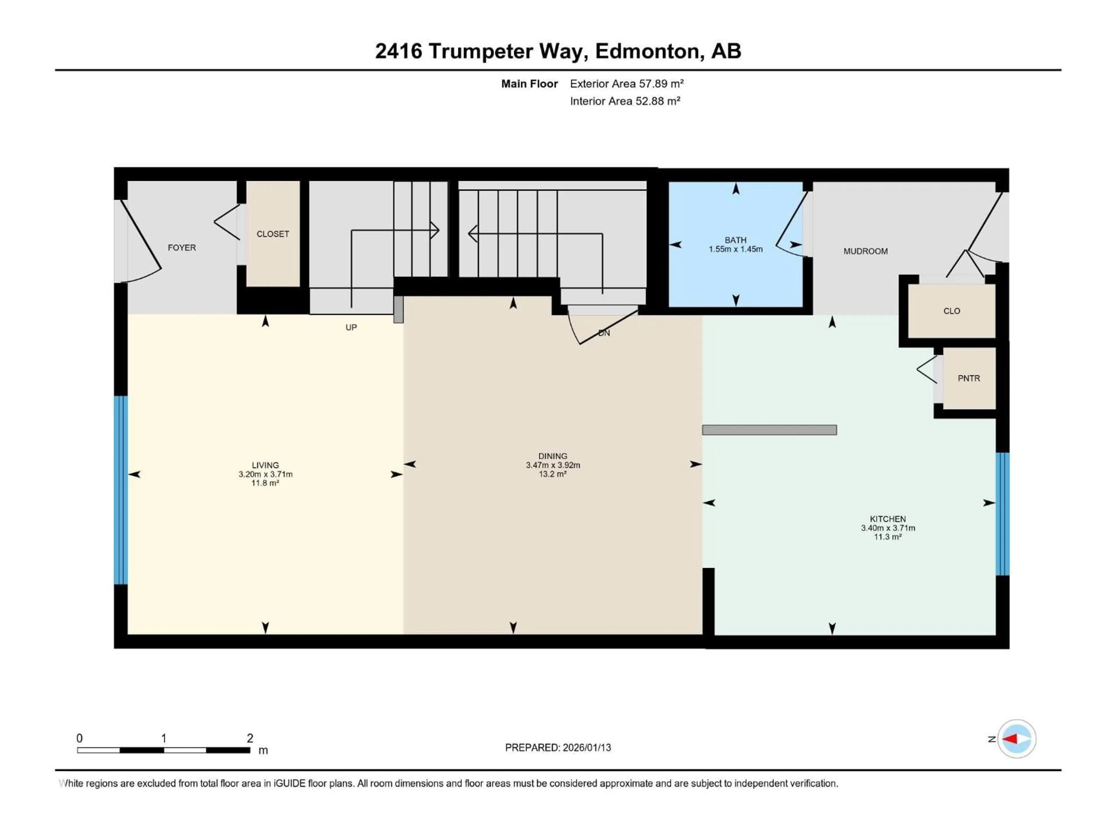 Floor plan for 2416 TRUMPETER WY, Edmonton Alberta T5S0R9