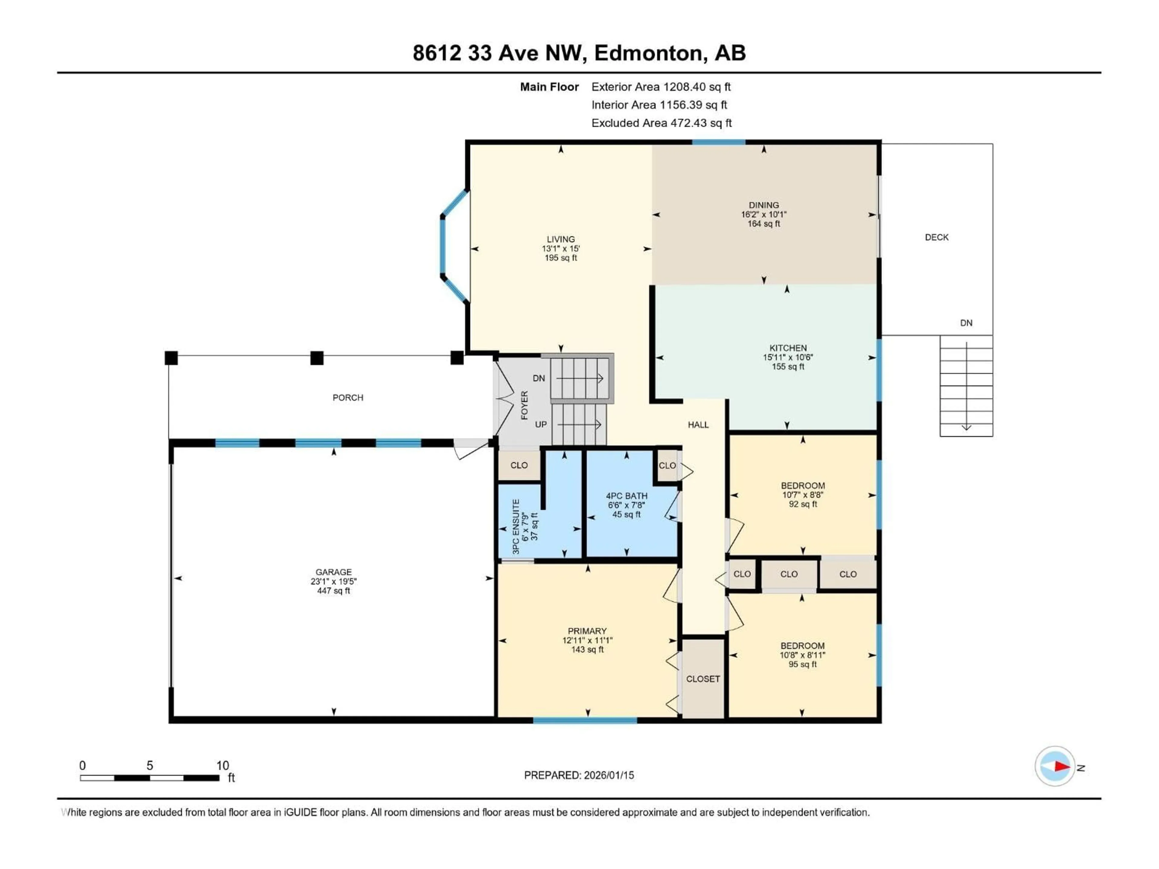 Floor plan for NW - 8612 33 AV, Edmonton Alberta T6K2Y1