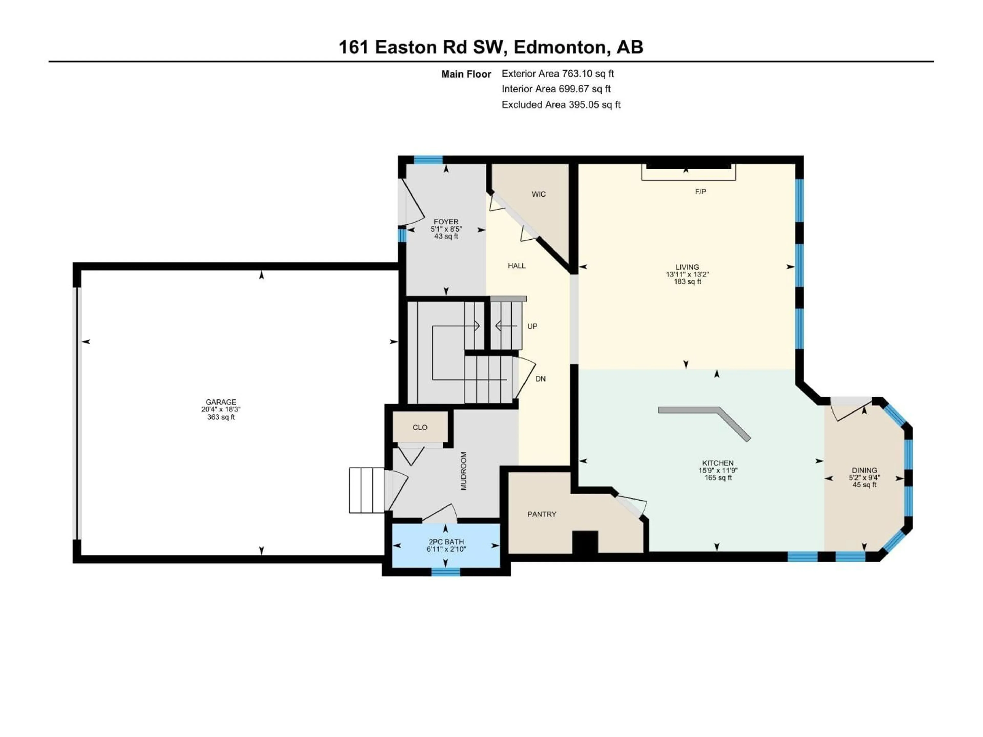 Floor plan for 161 EASTON RD, Edmonton Alberta T6X1C3