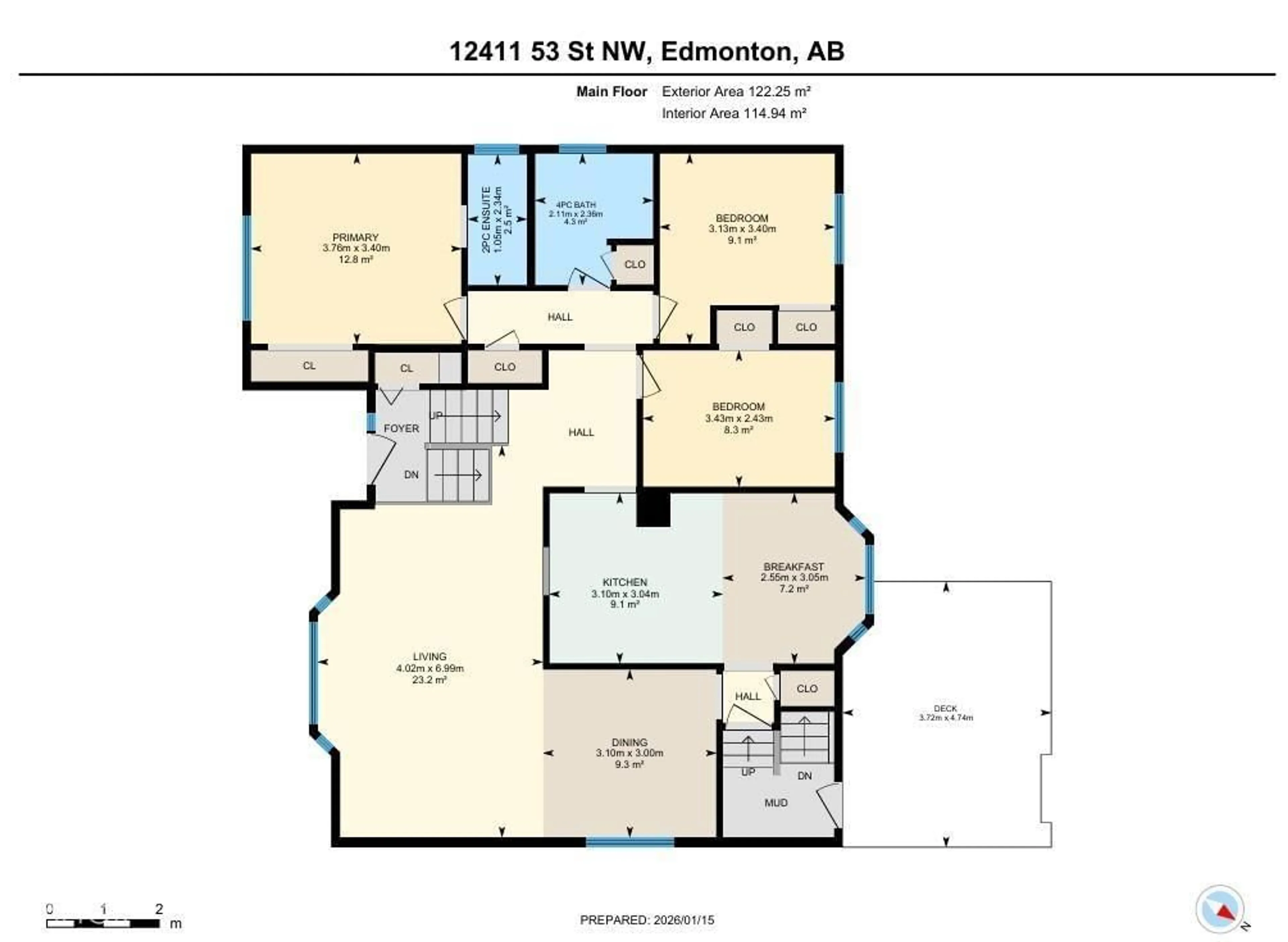 Floor plan for 12411 53 ST, Edmonton Alberta T5W3K4