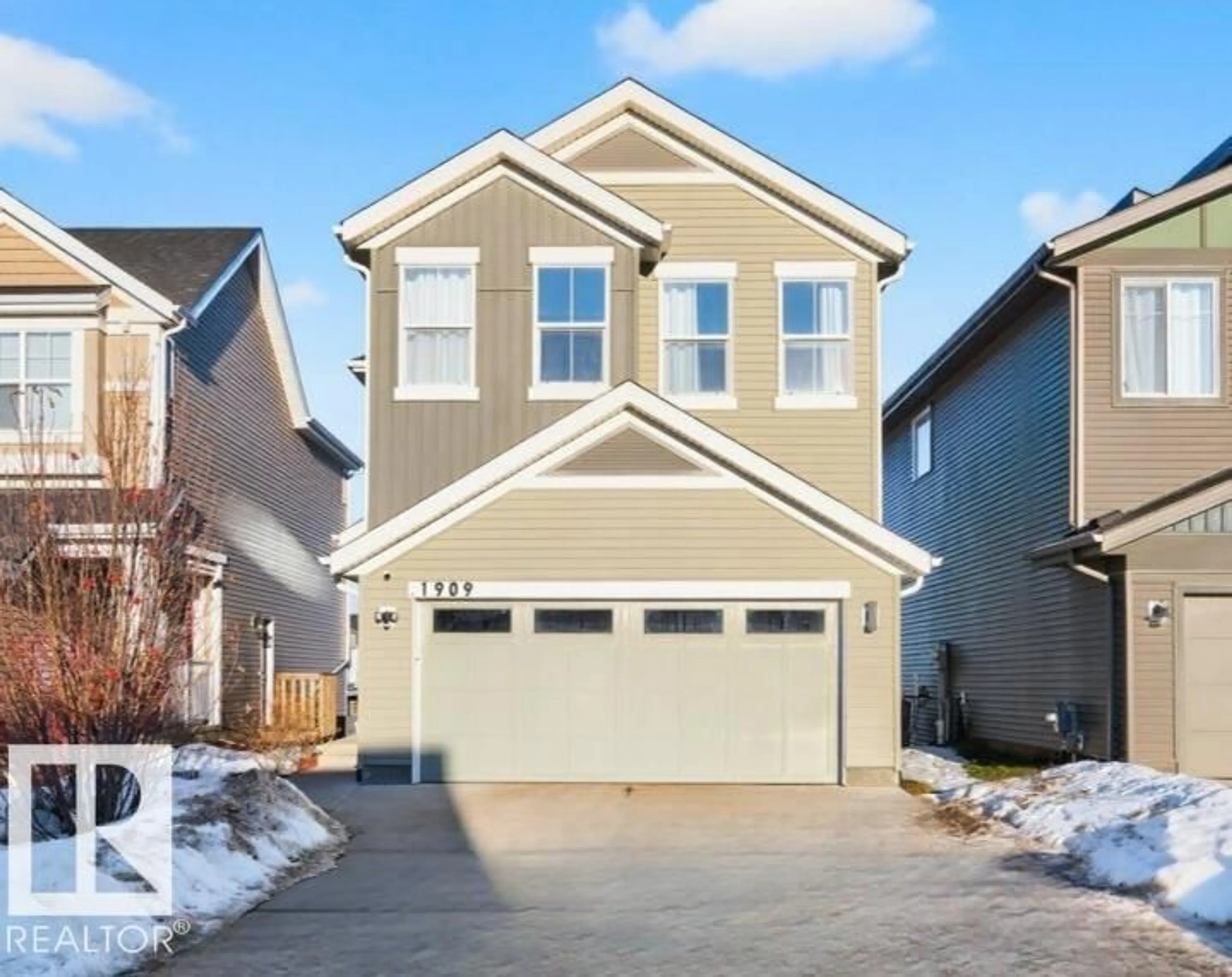 Home with vinyl exterior material, street for SW - 1909 DAVIDSON WD, Edmonton Alberta T6W4C1