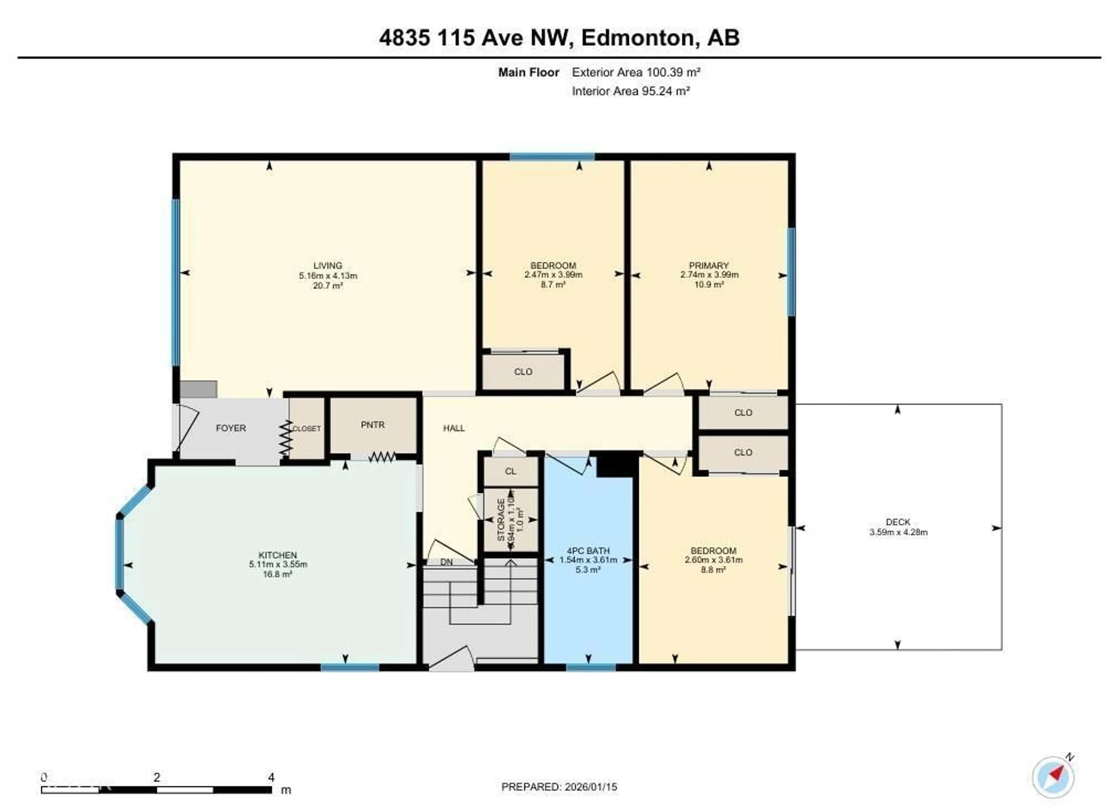 Floor plan for 4835 115 AV, Edmonton Alberta T5W0W3