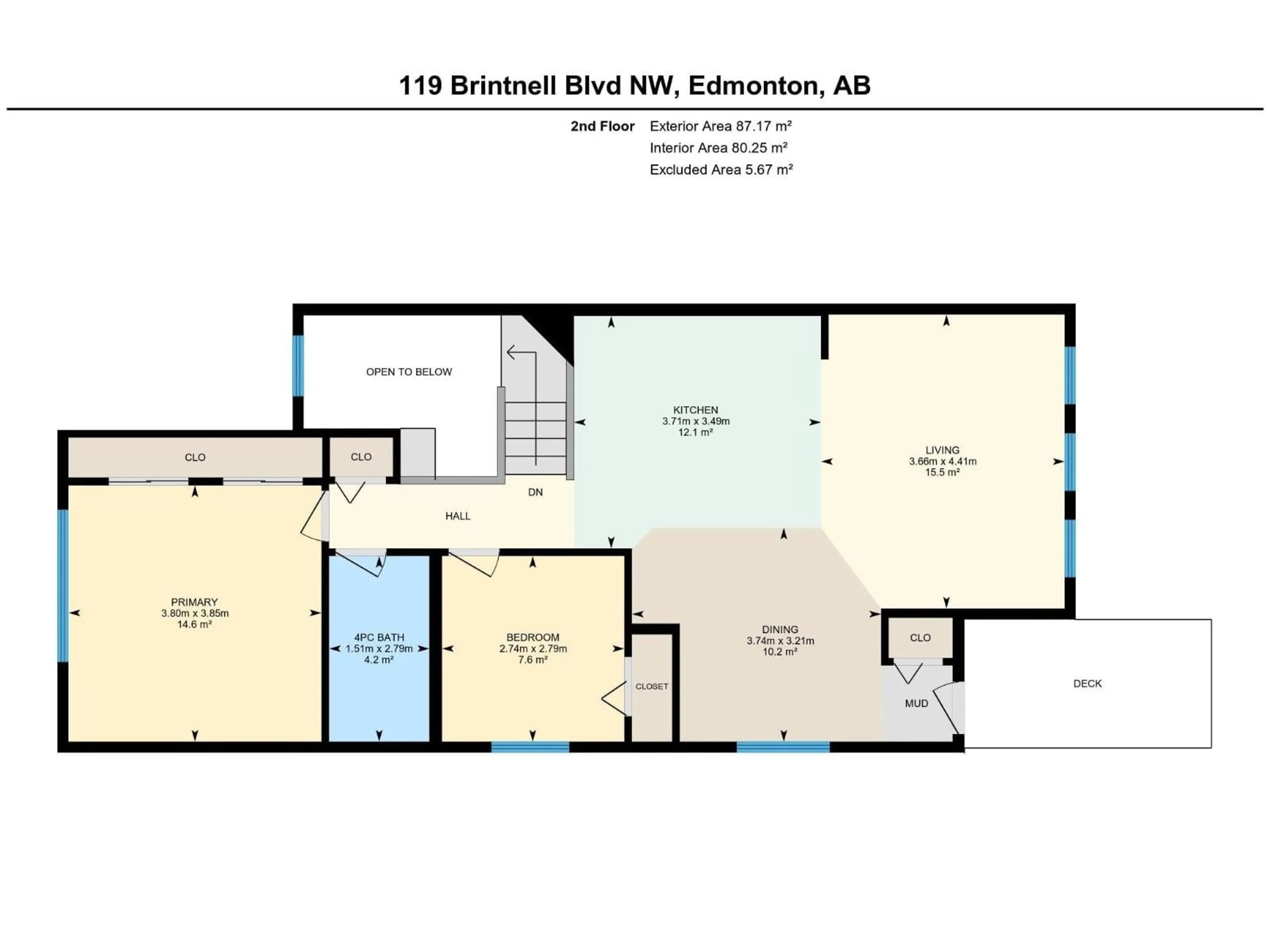 Floor plan for 119 BRINTNELL BV, Edmonton Alberta T5Y3L9