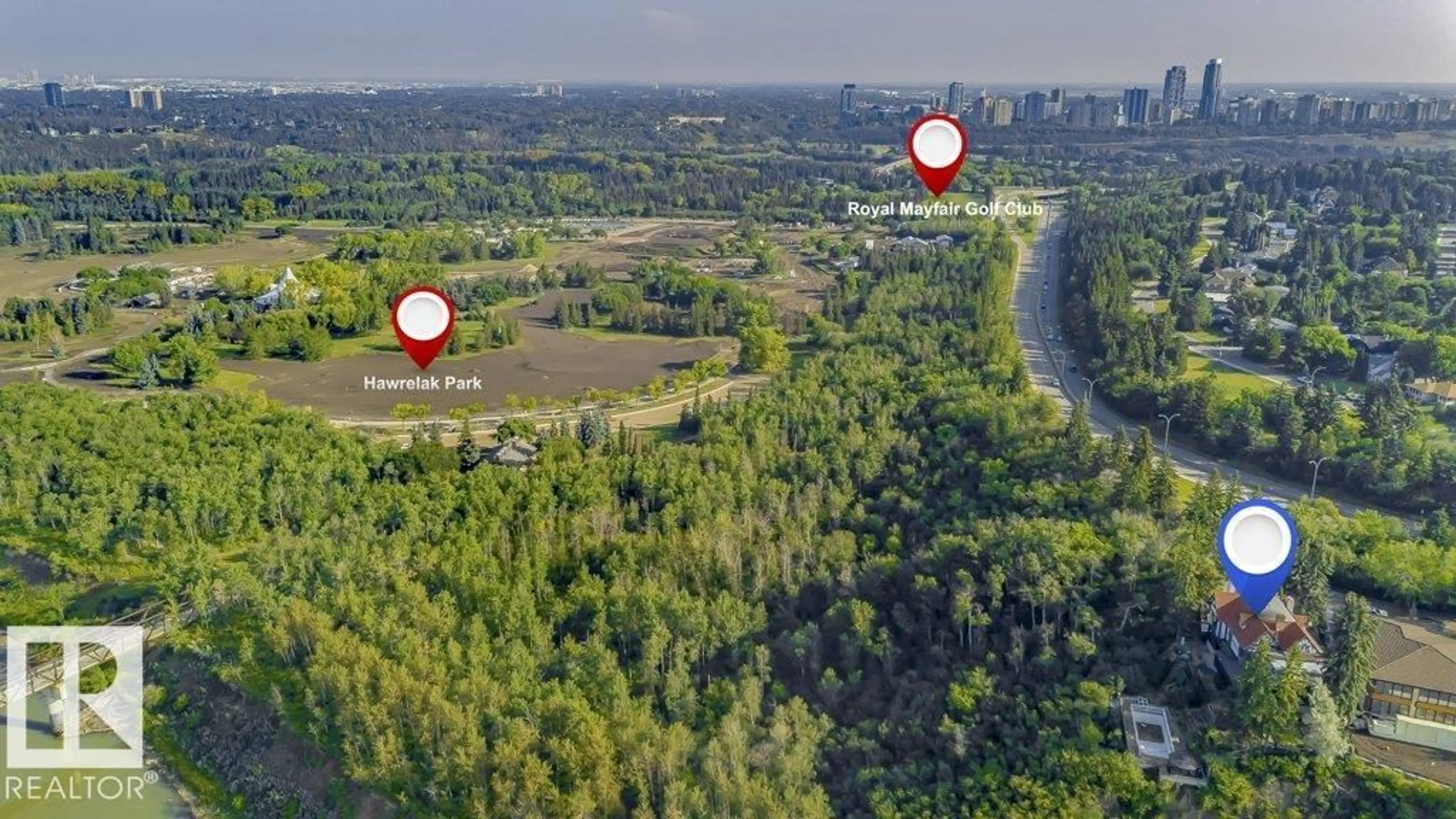 A pic from outside/outdoor area/front of a property/back of a property/a pic from drone, forest/trees view for 8638 SASKATCHEWAN DR, Edmonton Alberta T6G2A8