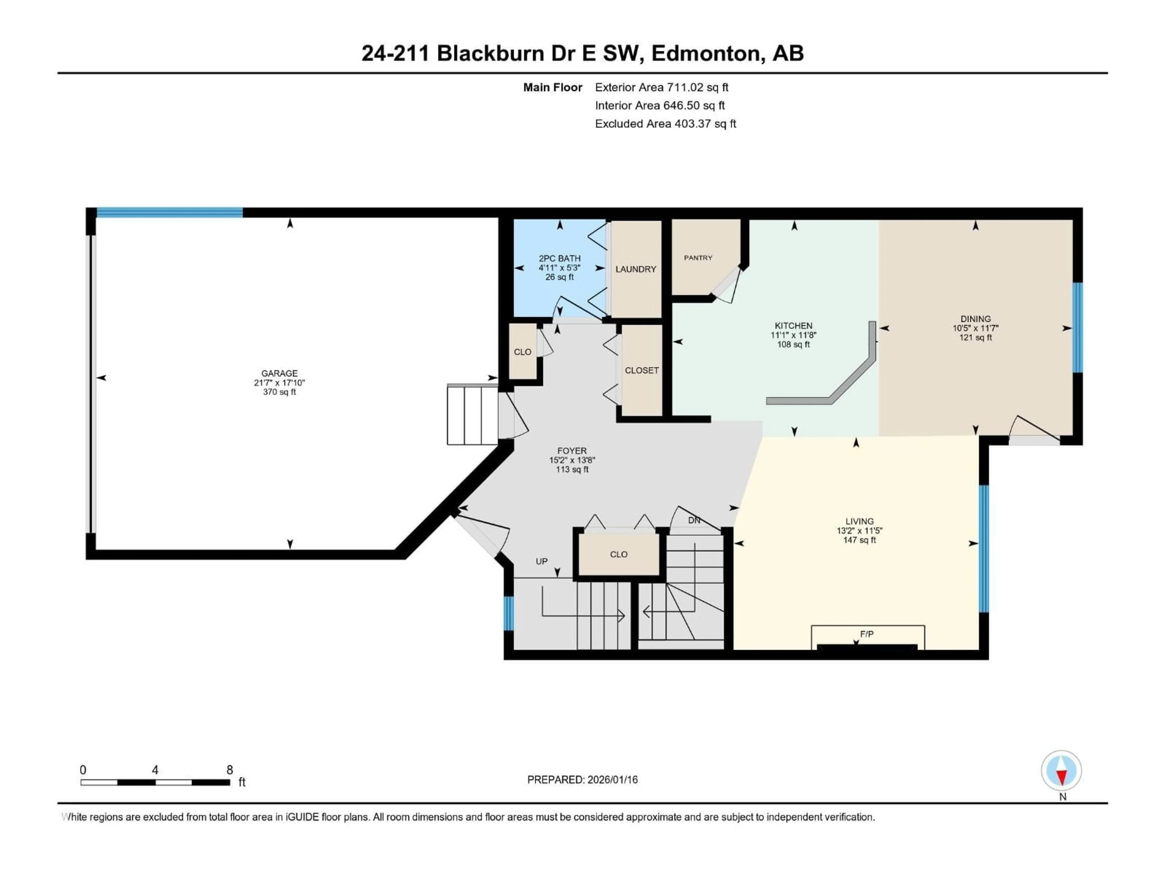 Floor plan for 211 - 24 BLACKBURN DR, Edmonton Alberta T6W1C8