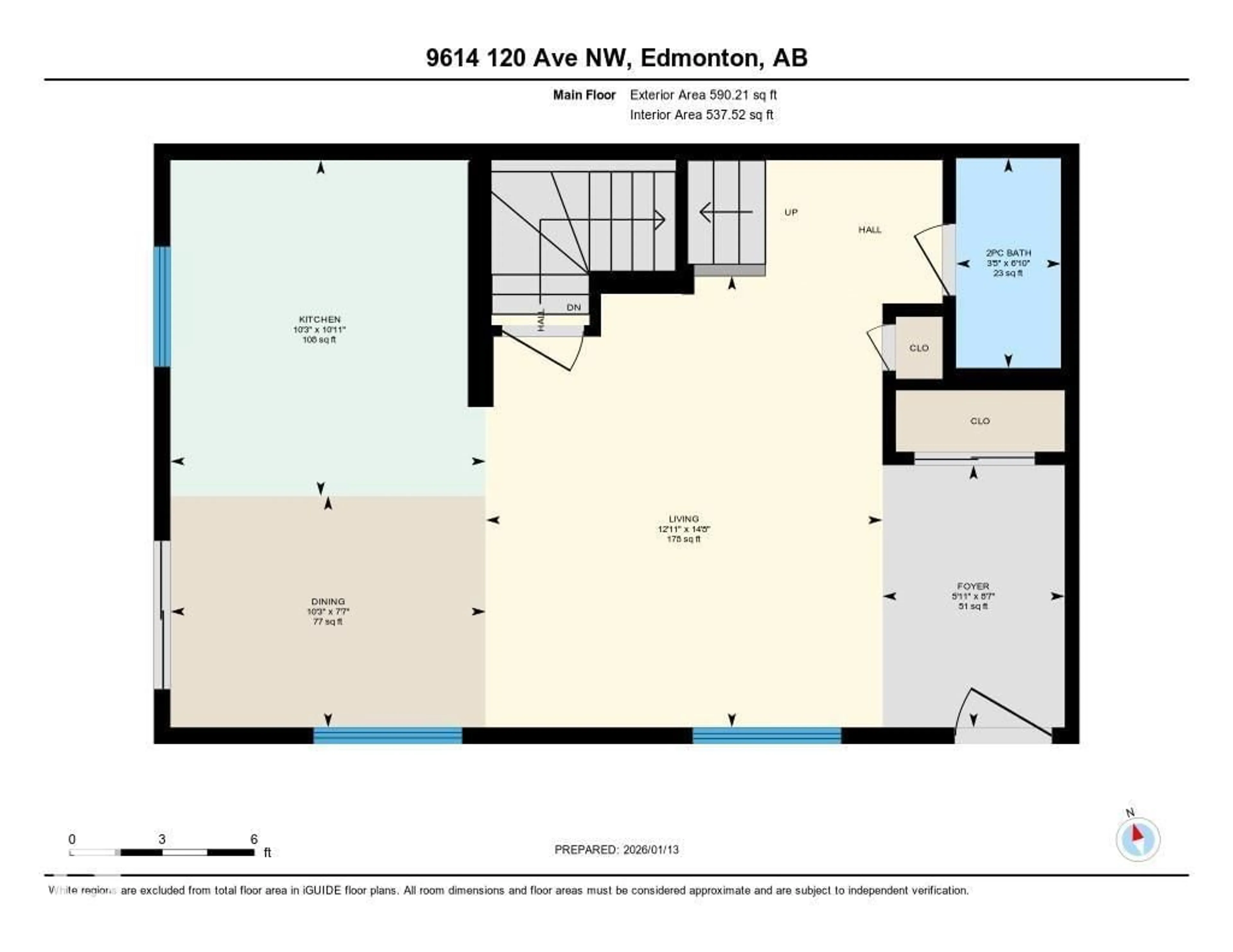Floor plan for 9614 120 AV, Edmonton Alberta T5G0R9
