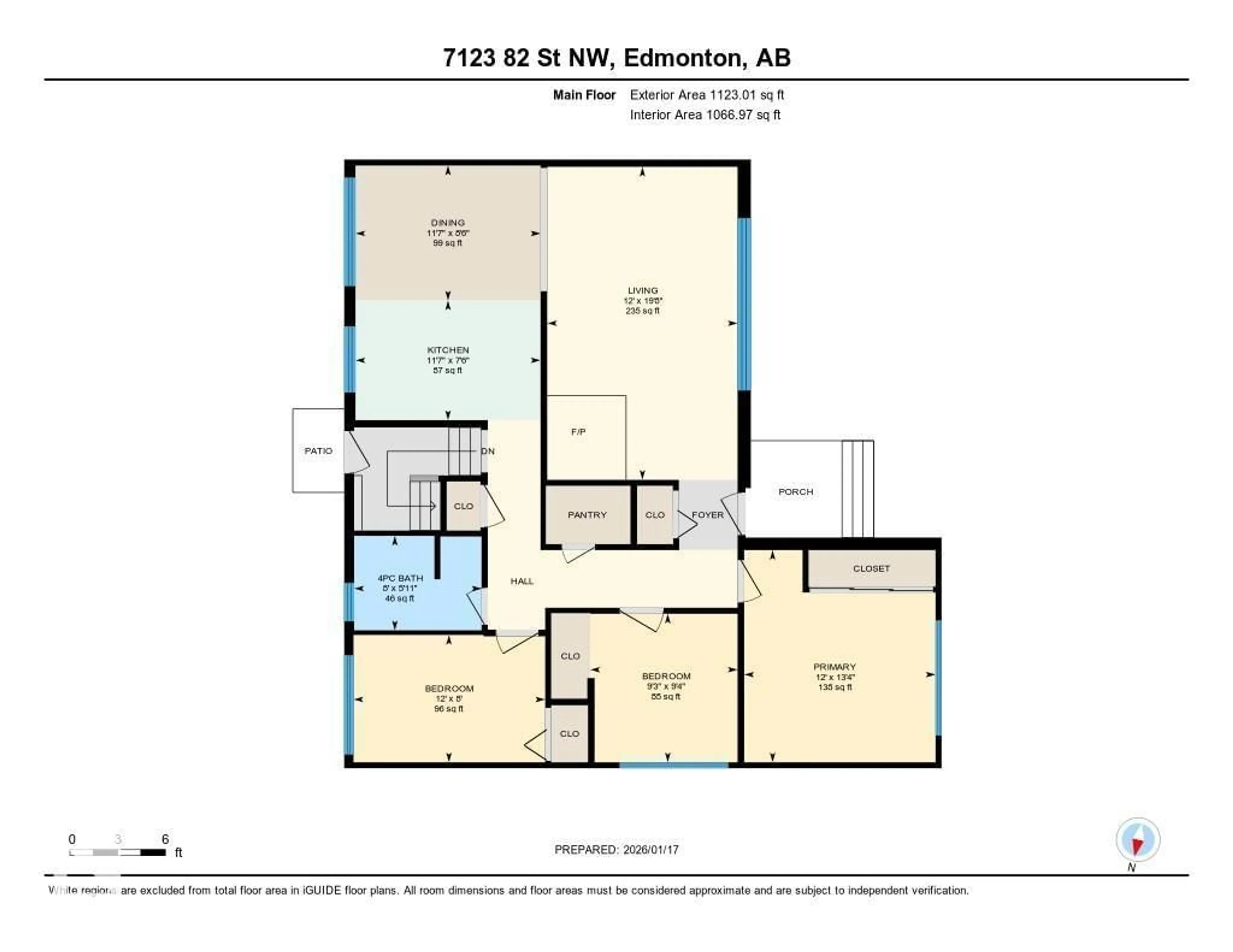 Floor plan for 7123 82 ST, Edmonton Alberta T6C2W9