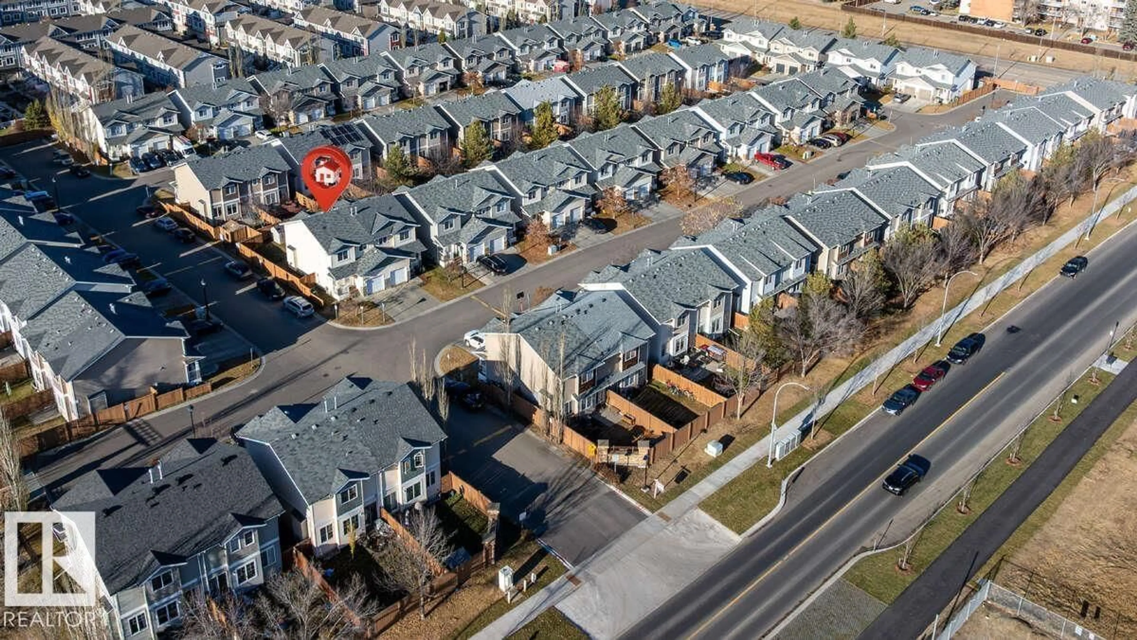 A pic from outside/outdoor area/front of a property/back of a property/a pic from drone, street for #63 - 14208 36 ST NW, Edmonton Alberta T5Y0E4