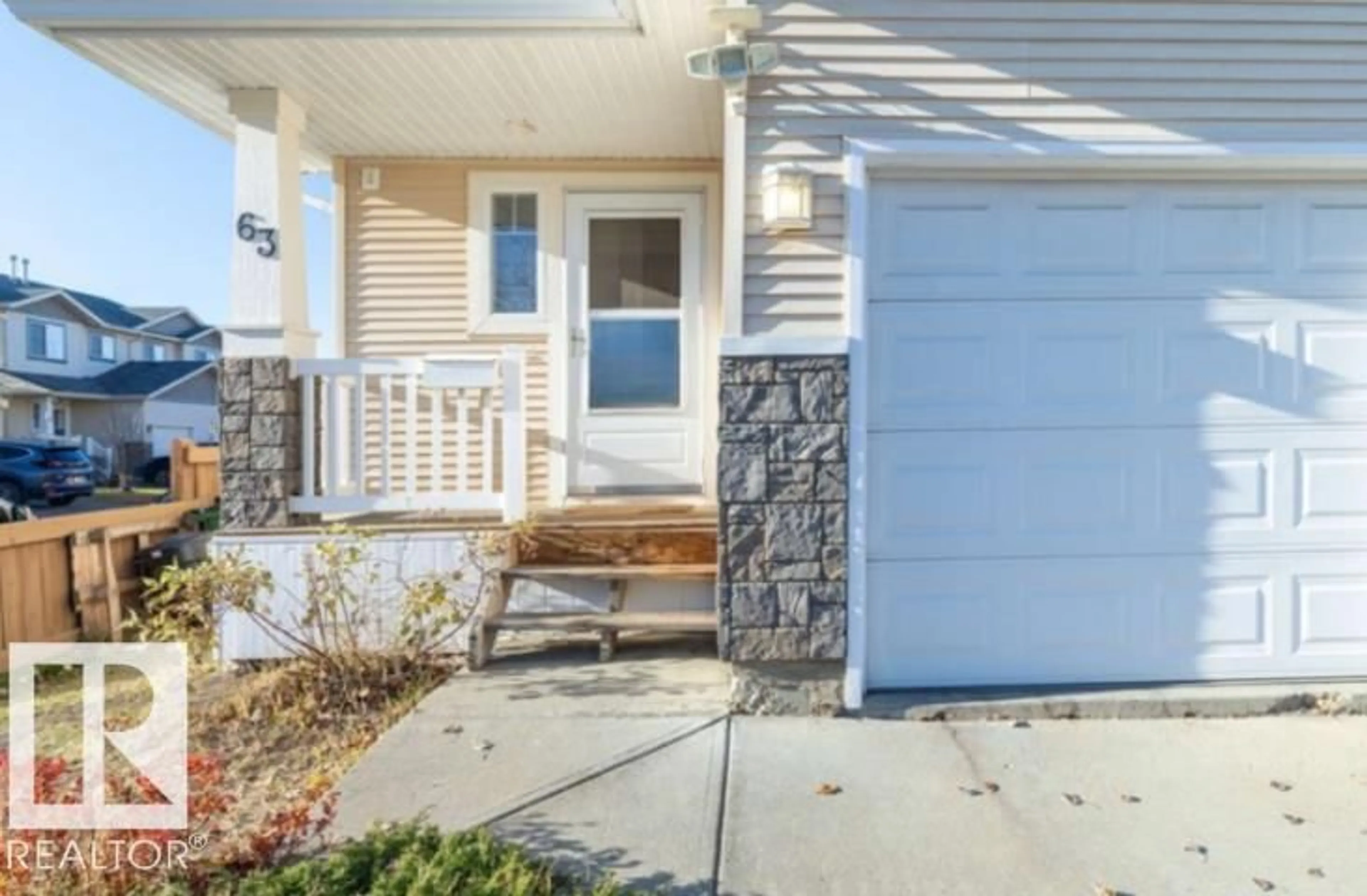 Home with vinyl exterior material, street for #63 - 14208 36 ST NW, Edmonton Alberta T5Y0E4