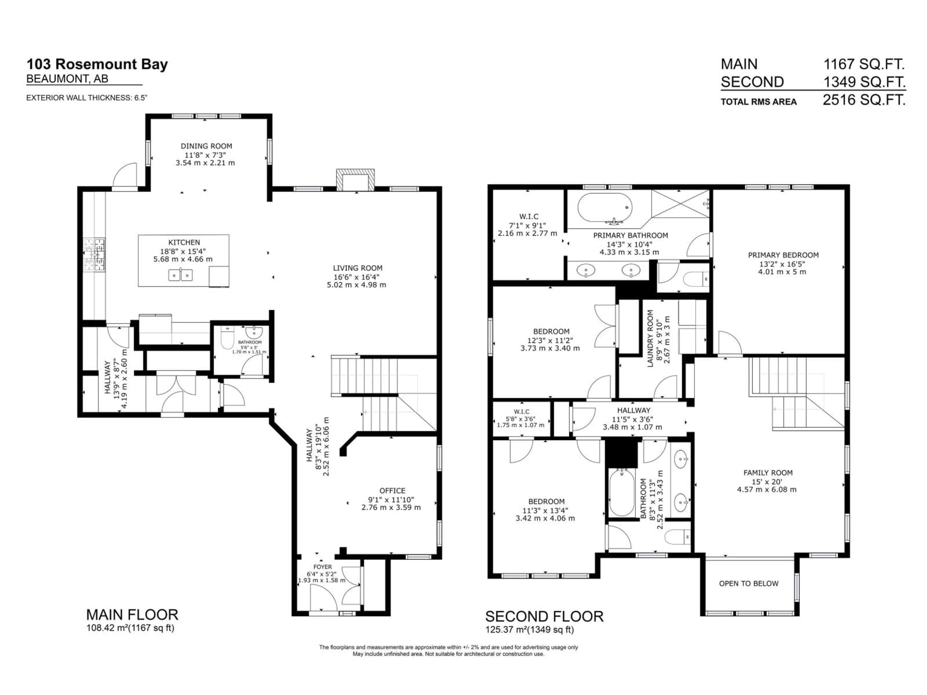 Floor plan for 103 ROSEMOUNT BA, Beaumont Alberta T4X0B9