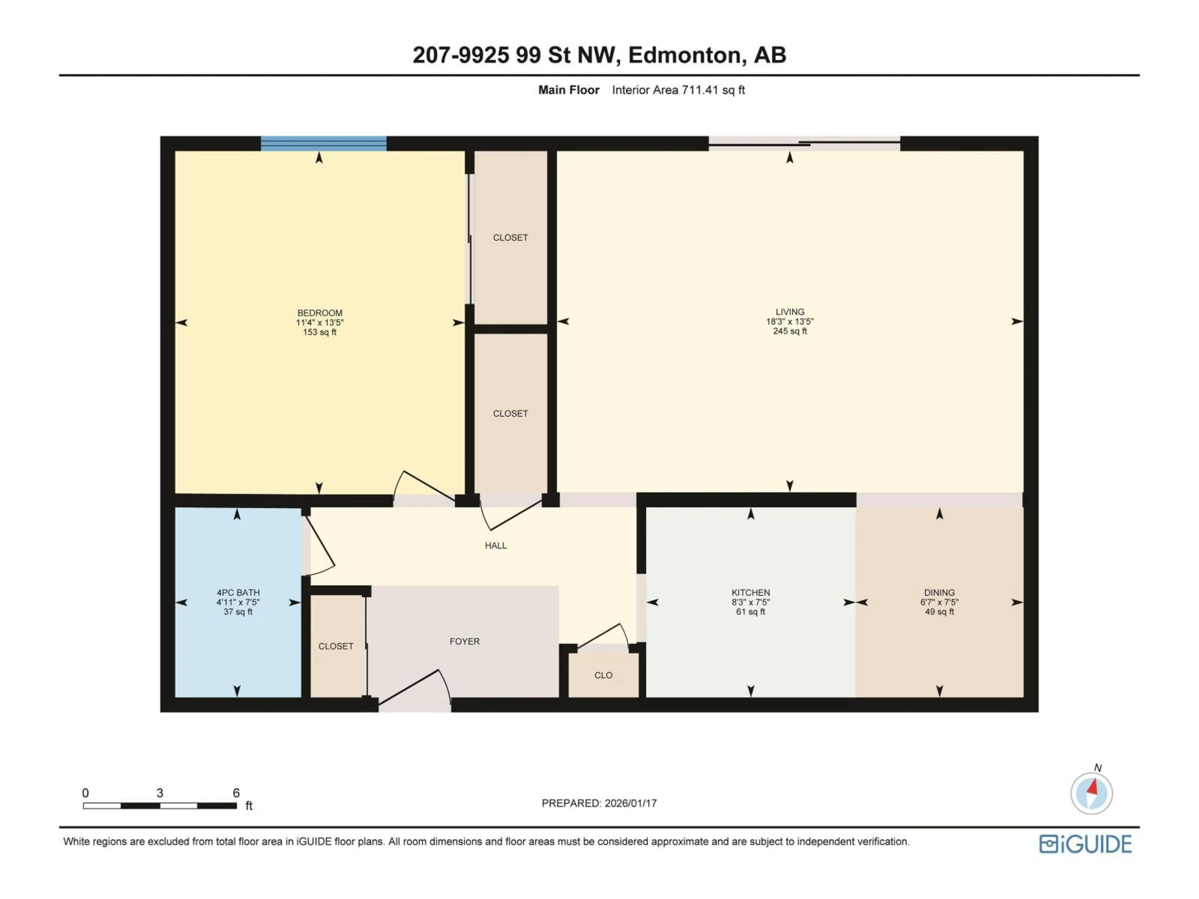 Floor plan for 207 - 9925 83 AV, Edmonton Alberta T6E2B9