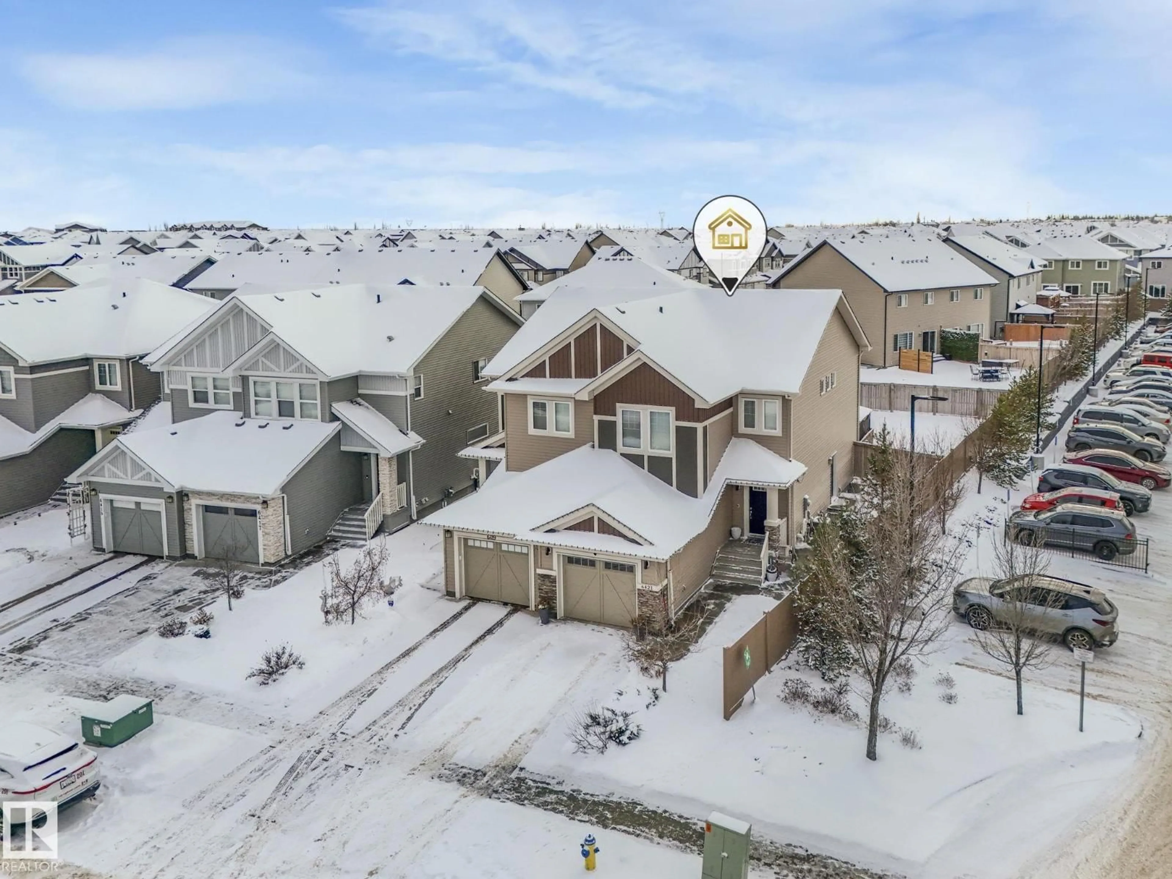 A pic from outside/outdoor area/front of a property/back of a property/a pic from drone, street for 6421 170 AV, Edmonton Alberta T5Y3P9