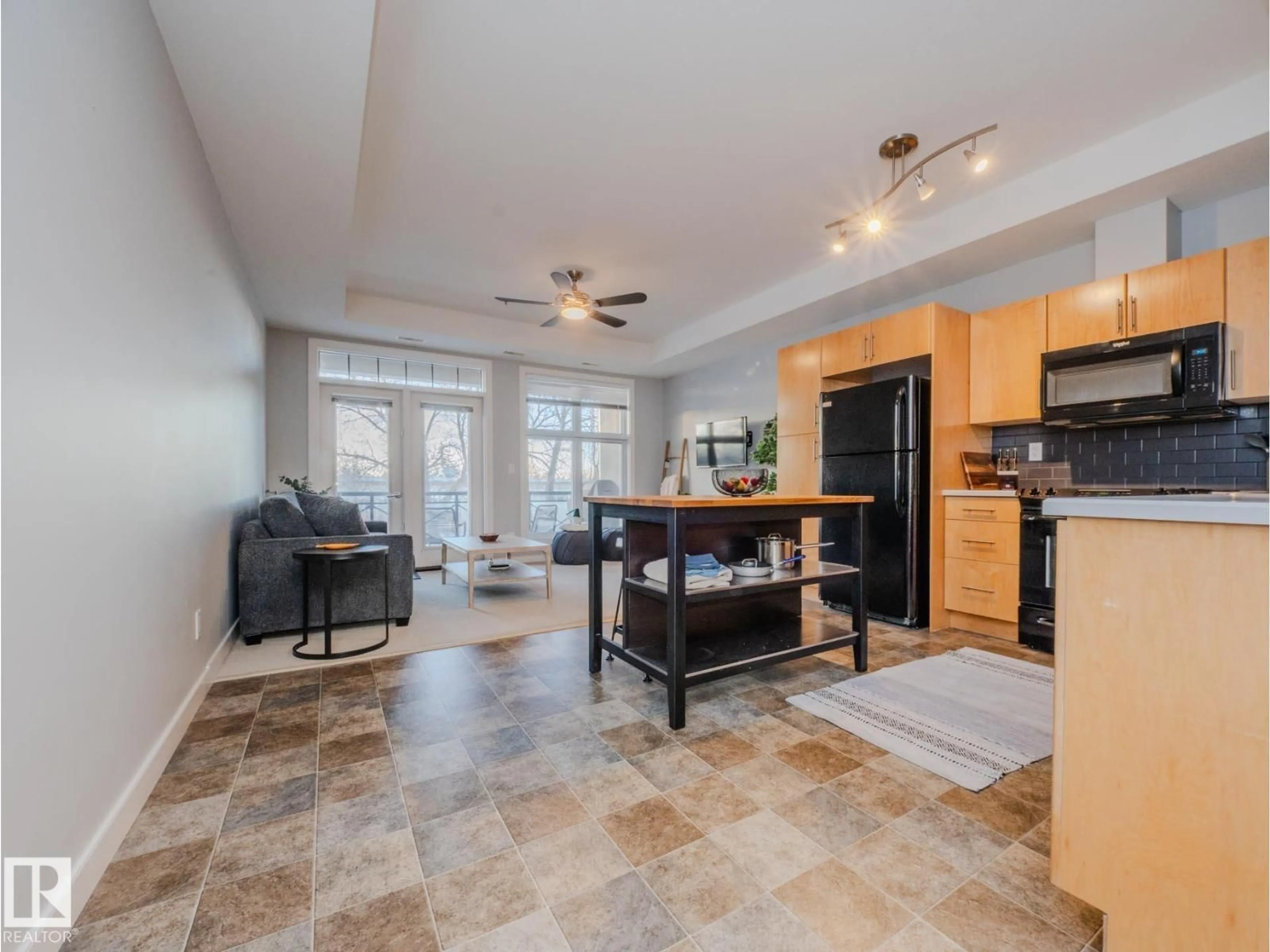 Open concept kitchen, ceramic/tile floor for #310 - 10808 71 AV, Edmonton Alberta T6E0X7