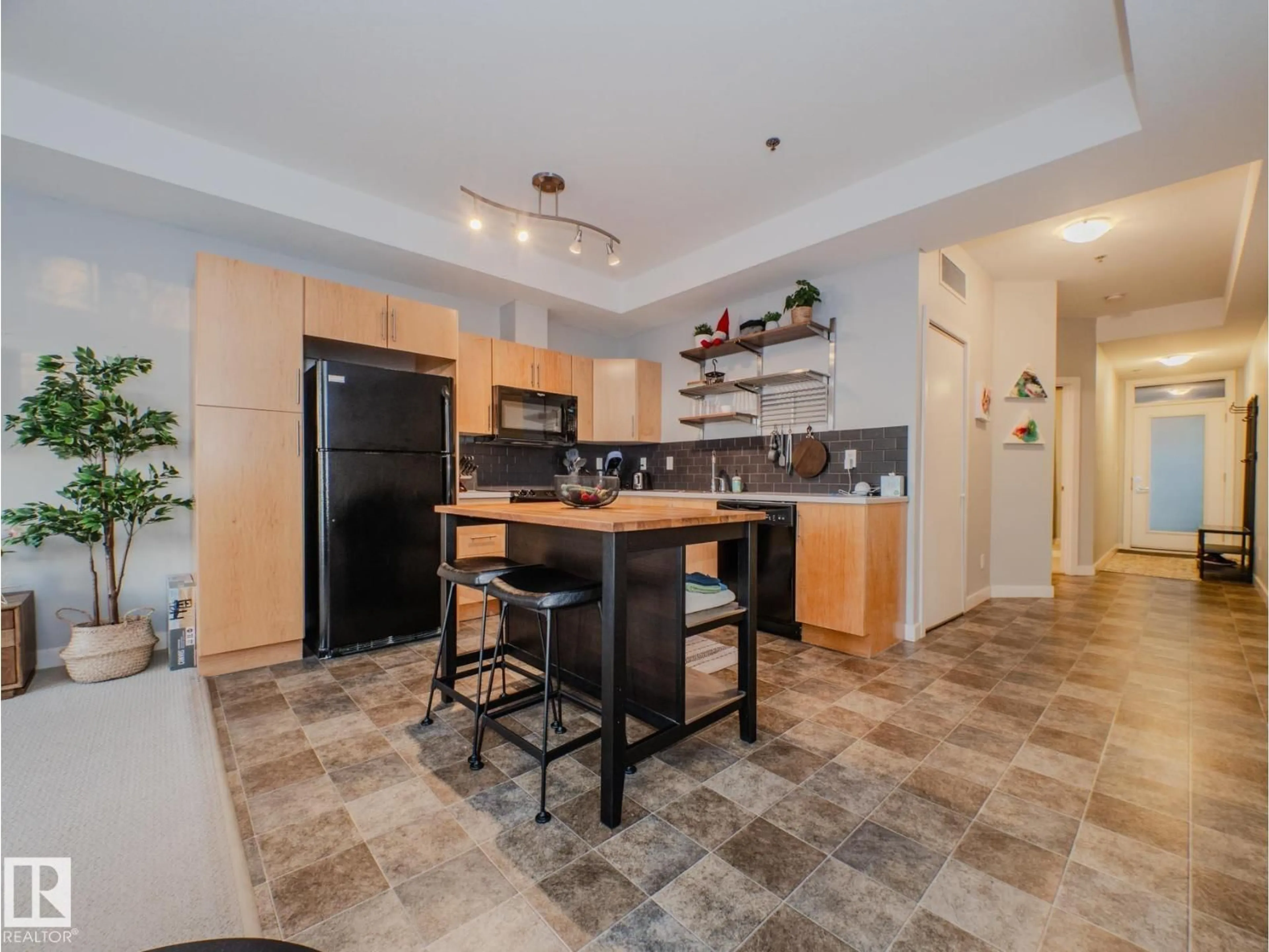 Open concept kitchen, ceramic/tile floor for #310 - 10808 71 AV, Edmonton Alberta T6E0X7