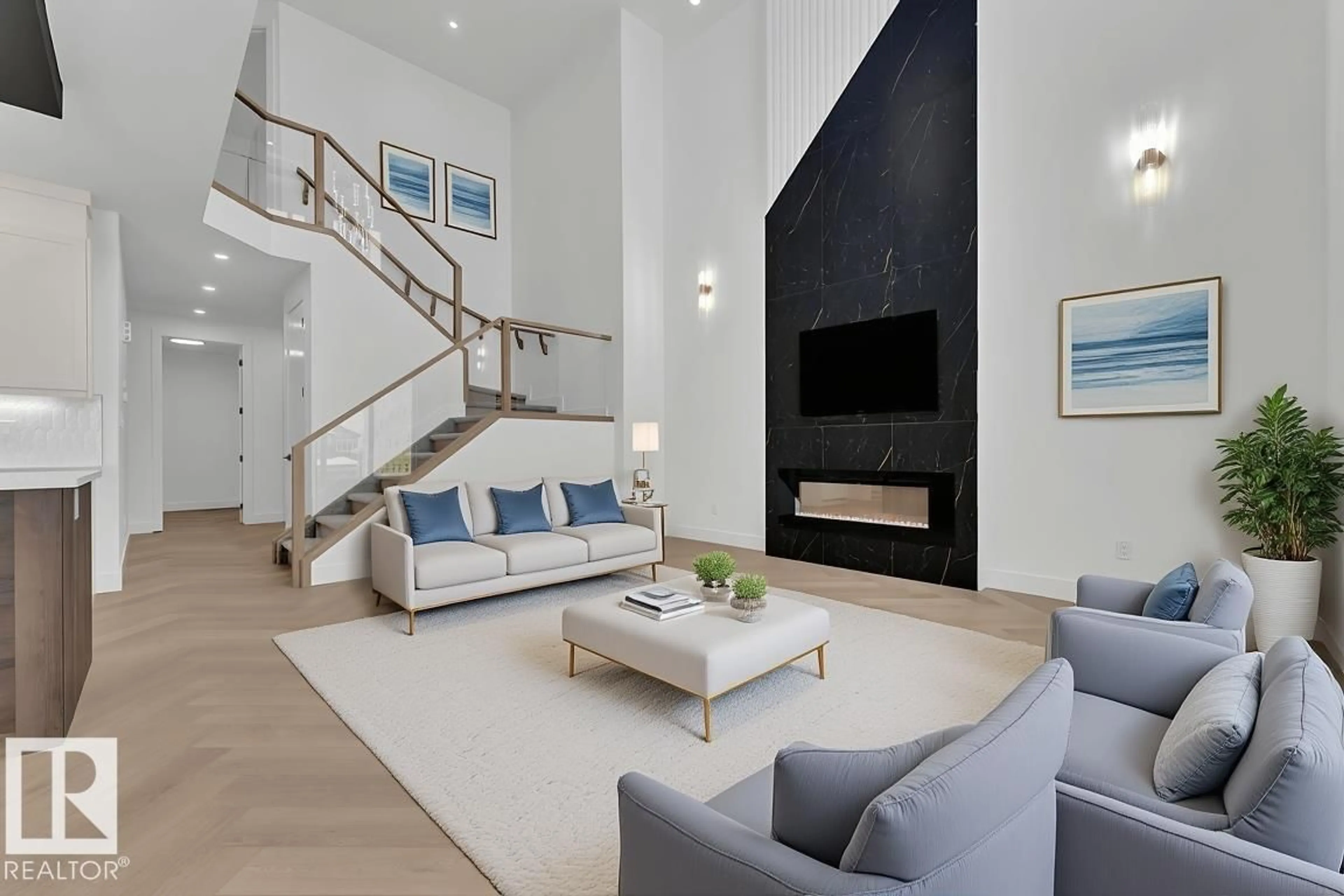 Living room with furniture, unknown for 3602 44 AV, Beaumont Alberta T4X3G8