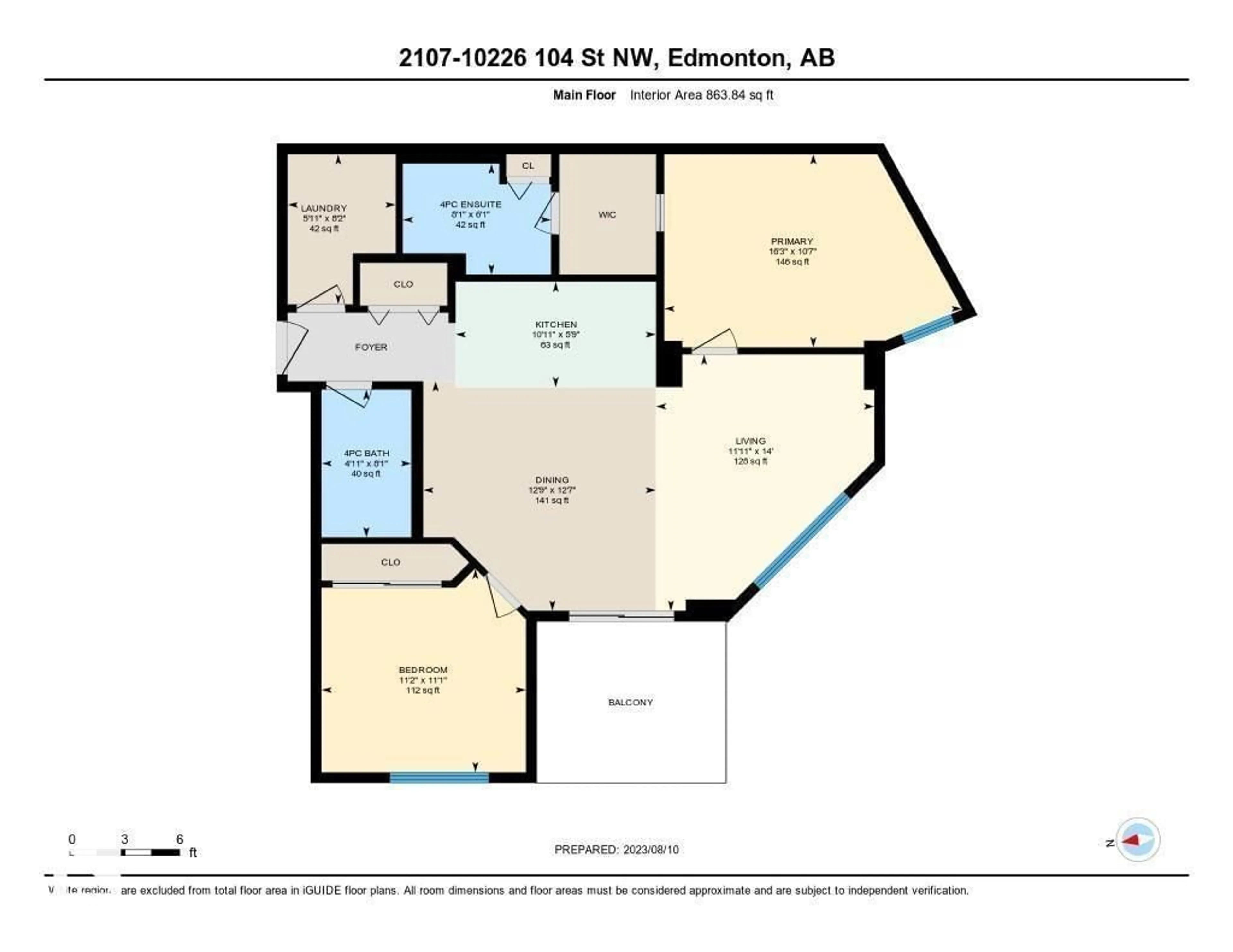 Floor plan for 10226 - 2107 104 ST, Edmonton Alberta T5J0E9