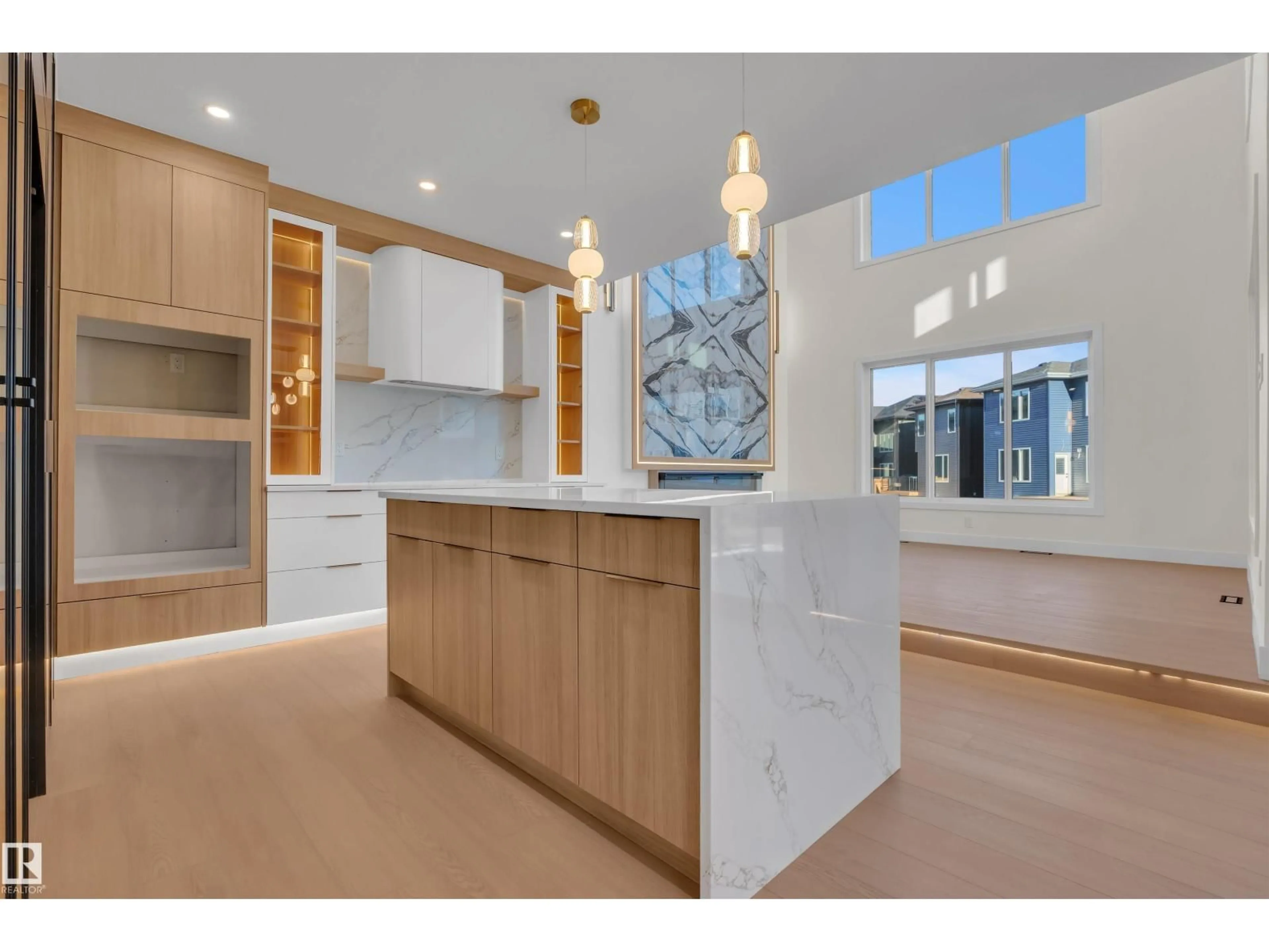 Open concept kitchen, ceramic/tile floor for 4919 17 AV SW, Edmonton Alberta T6X1A4