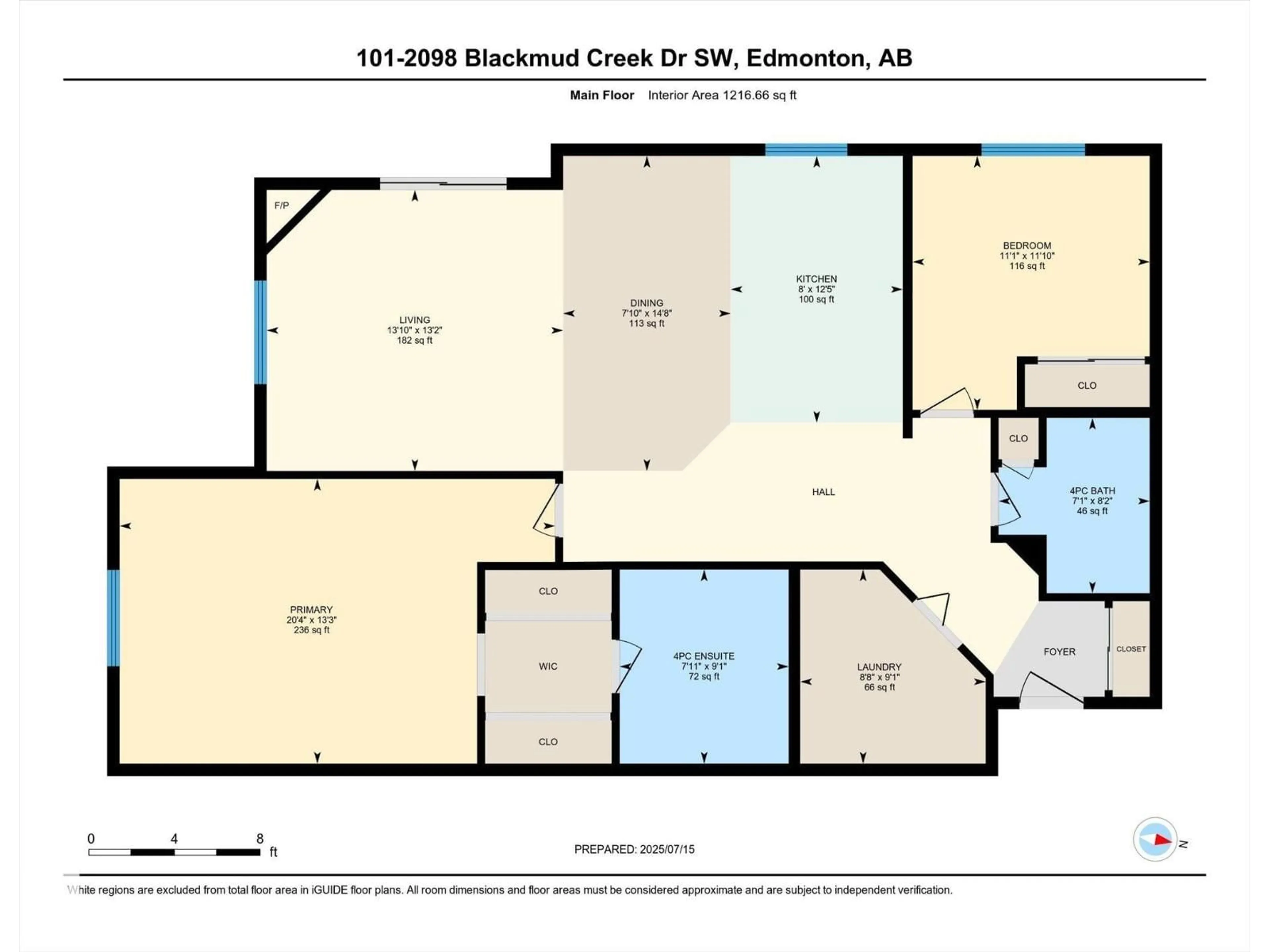 Floor plan for #101 - 2098 BLACKMUD CREEK DR, Edmonton Alberta T6W1T7