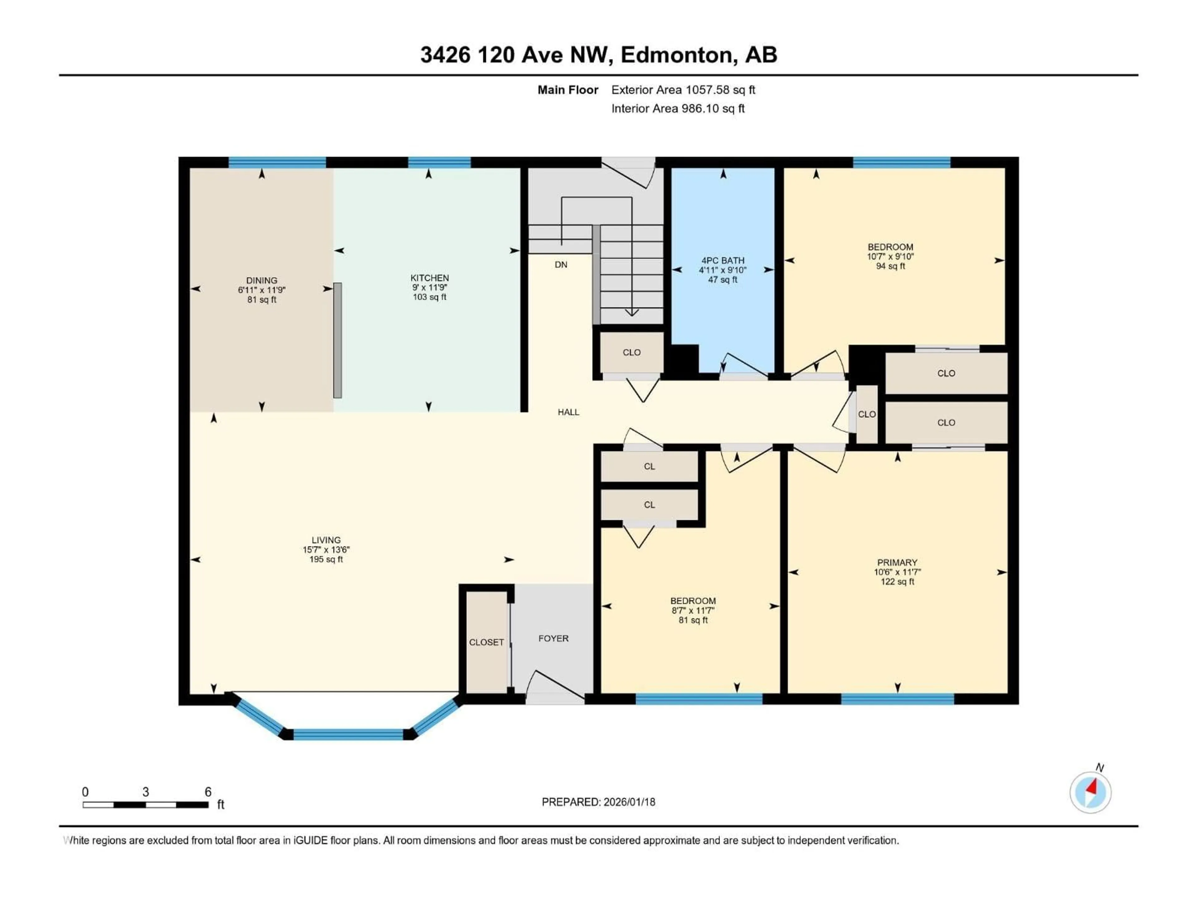 Floor plan for 3426 120 AV, Edmonton Alberta T5W1K2