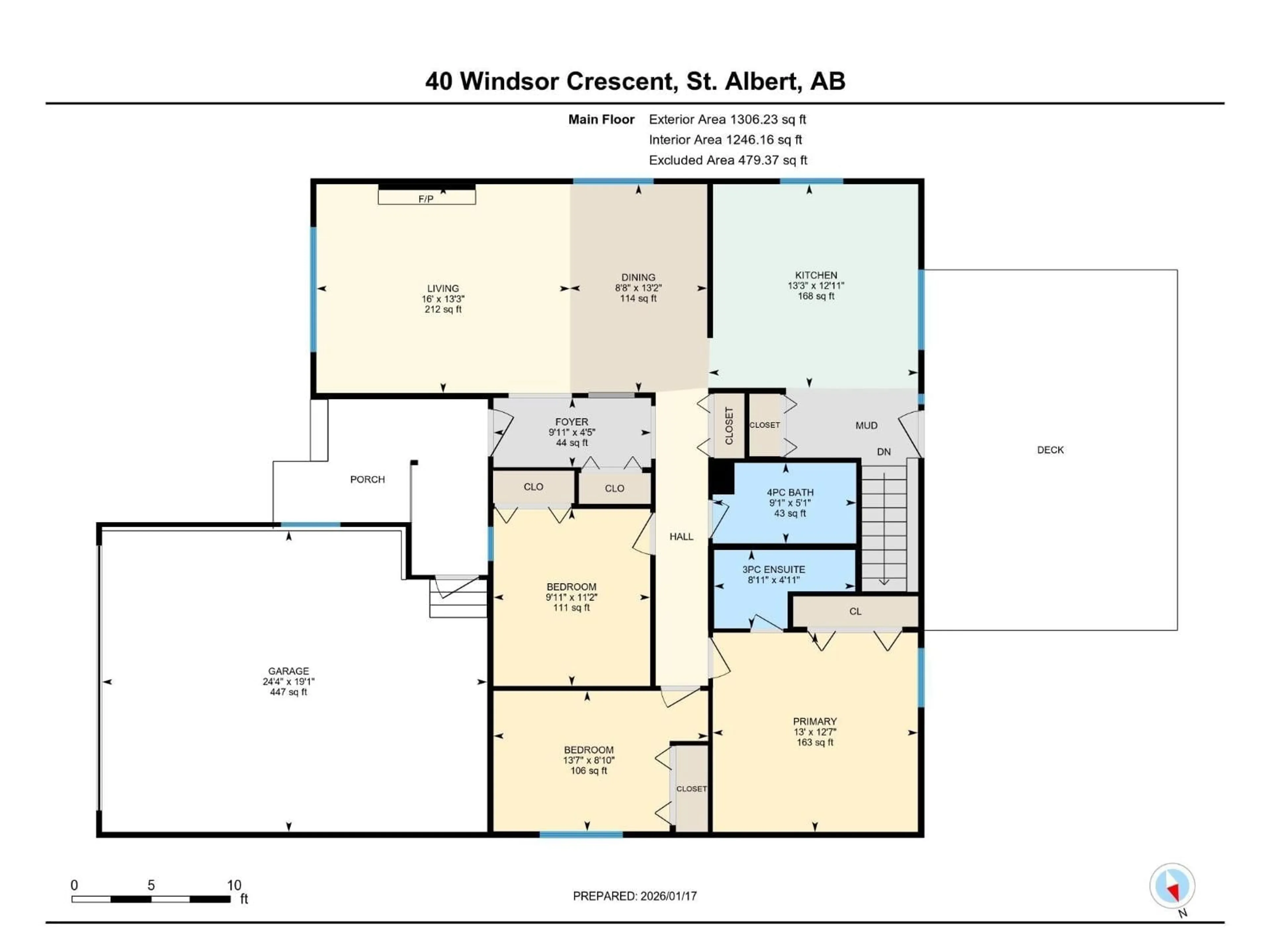 Floor plan for 40 WINDSOR CR, St. Albert Alberta T8N3E5