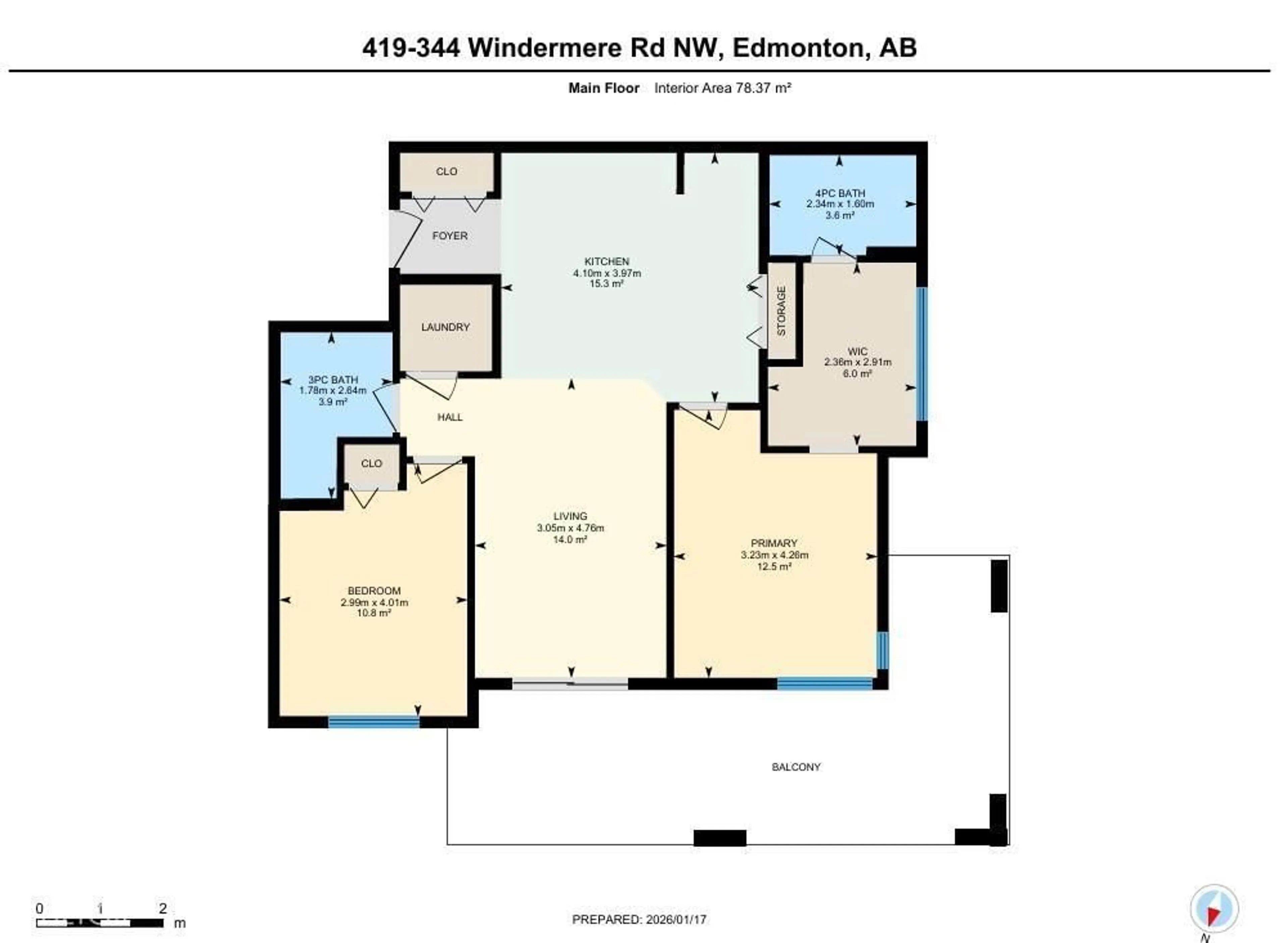 Floor plan for #419 - 344 WINDERMERE RD, Edmonton Alberta T6W2P2
