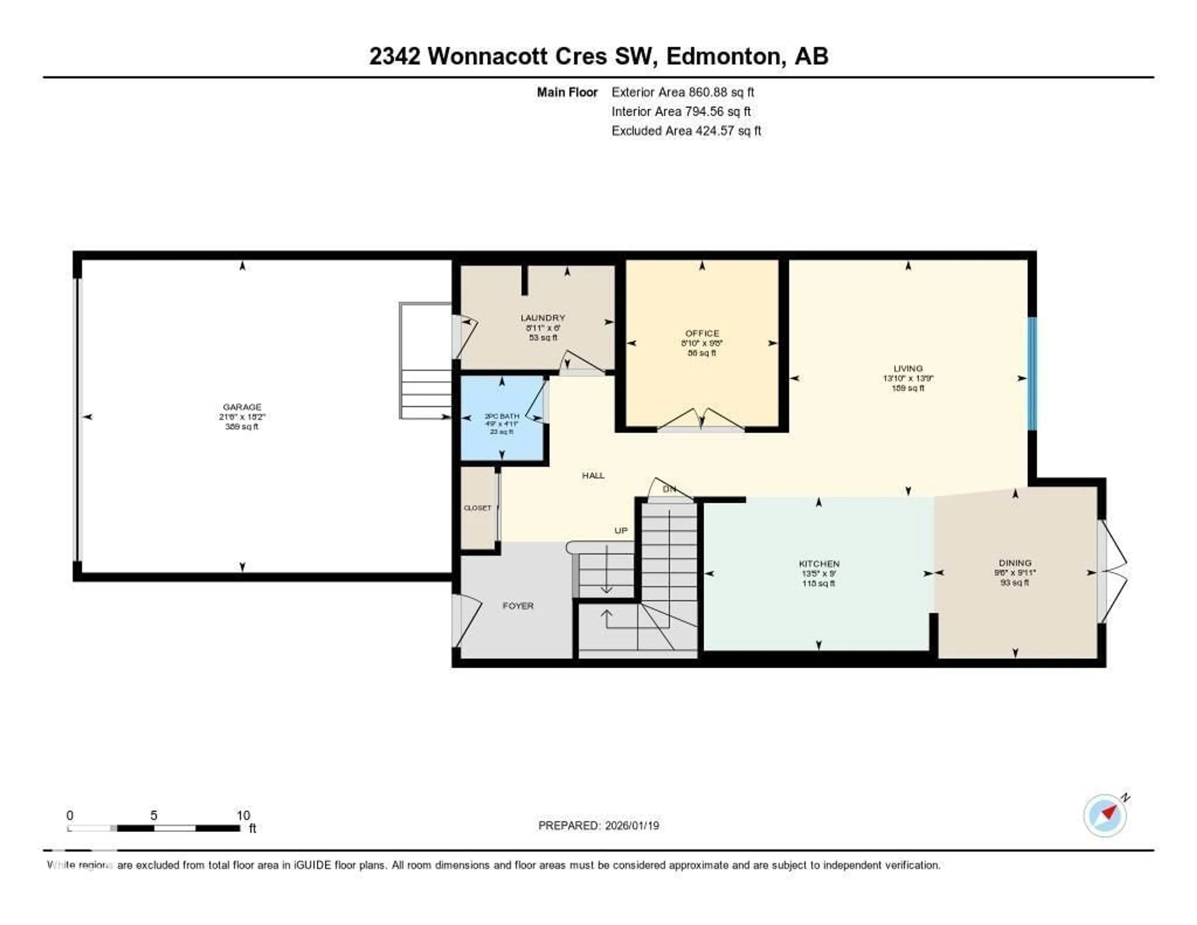 Floor plan for 2342 WONNACOTT CR, Edmonton Alberta T6X2J4