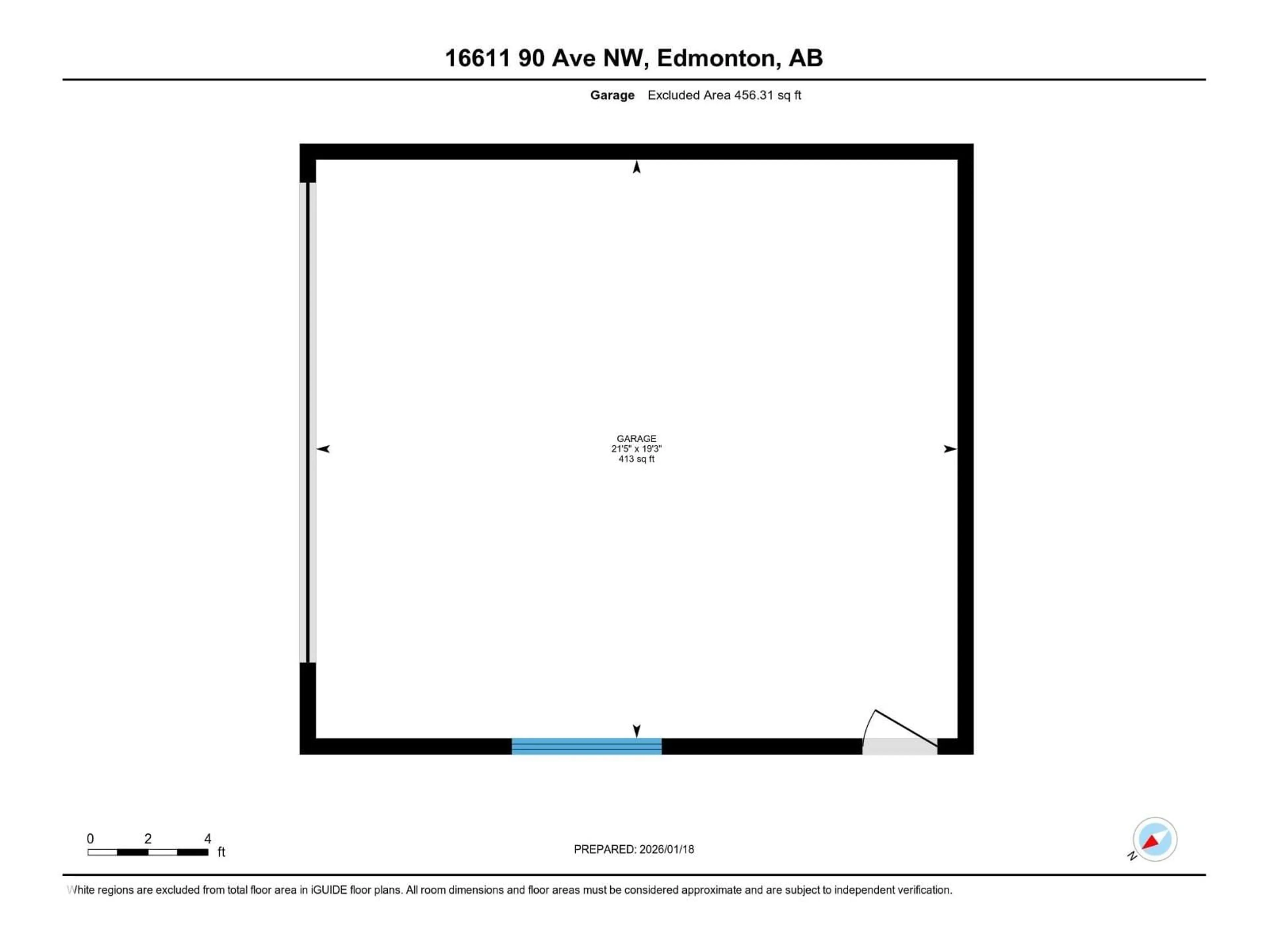 Floor plan for 16611 90 AV, Edmonton Alberta T5R4W9