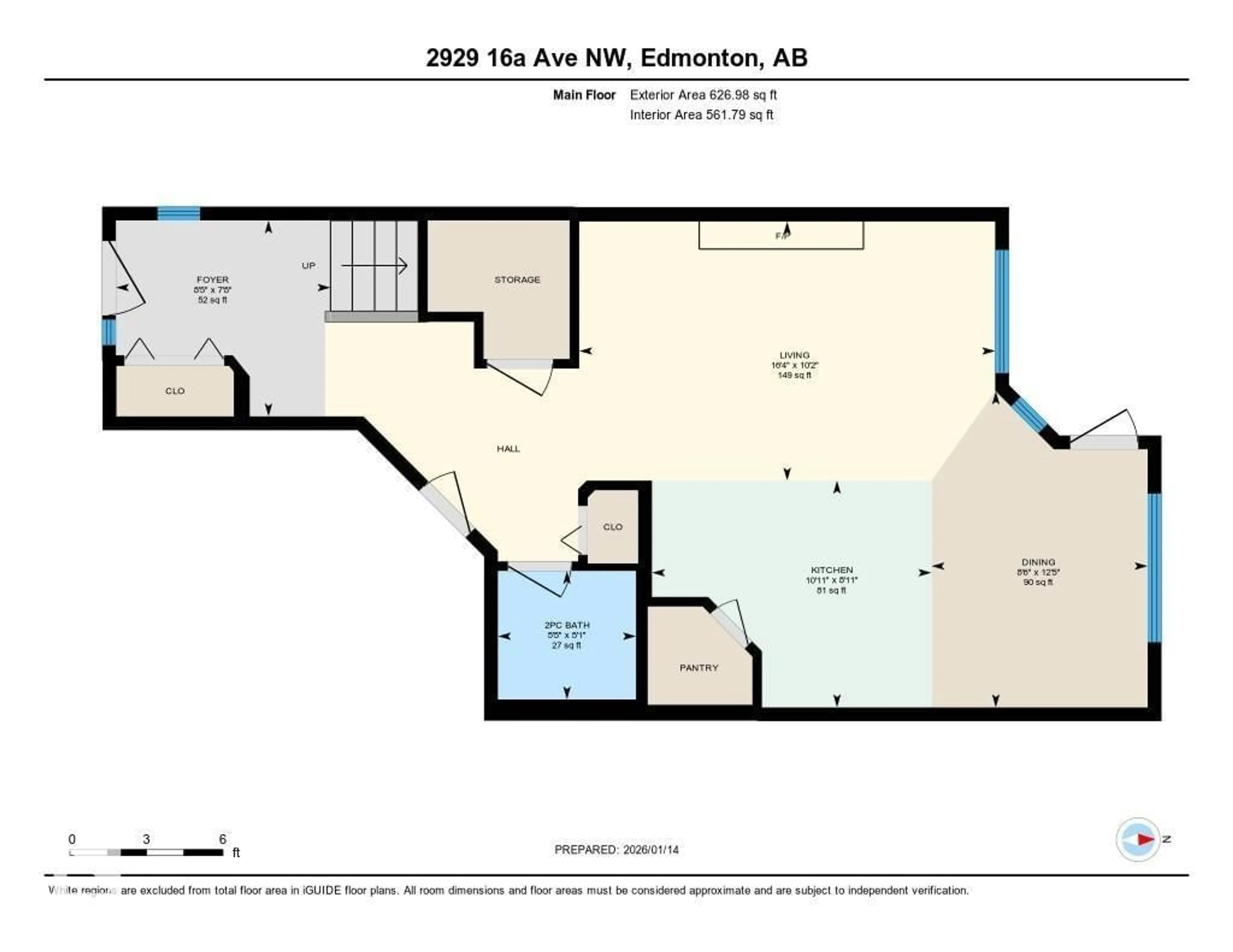 Floor plan for 2929 16A AV, Edmonton Alberta T6T0P8