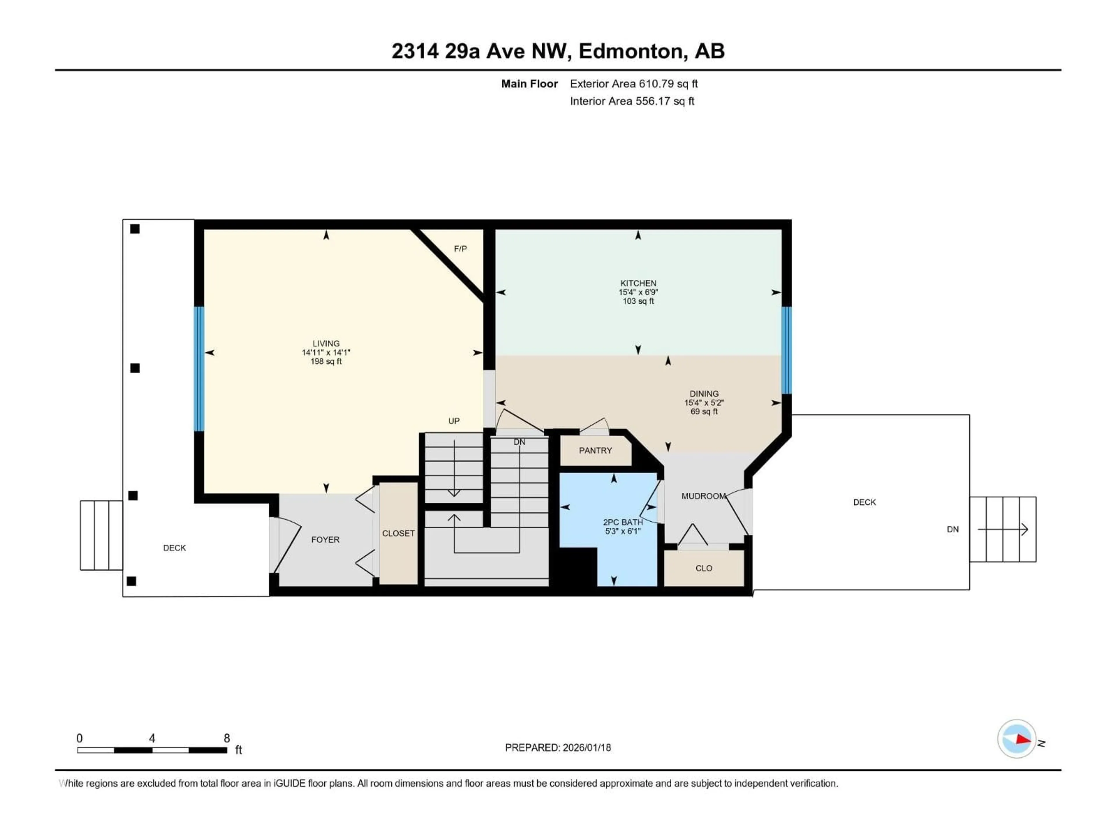 Floor plan for 2314 29A AV, Edmonton Alberta T6T2B2