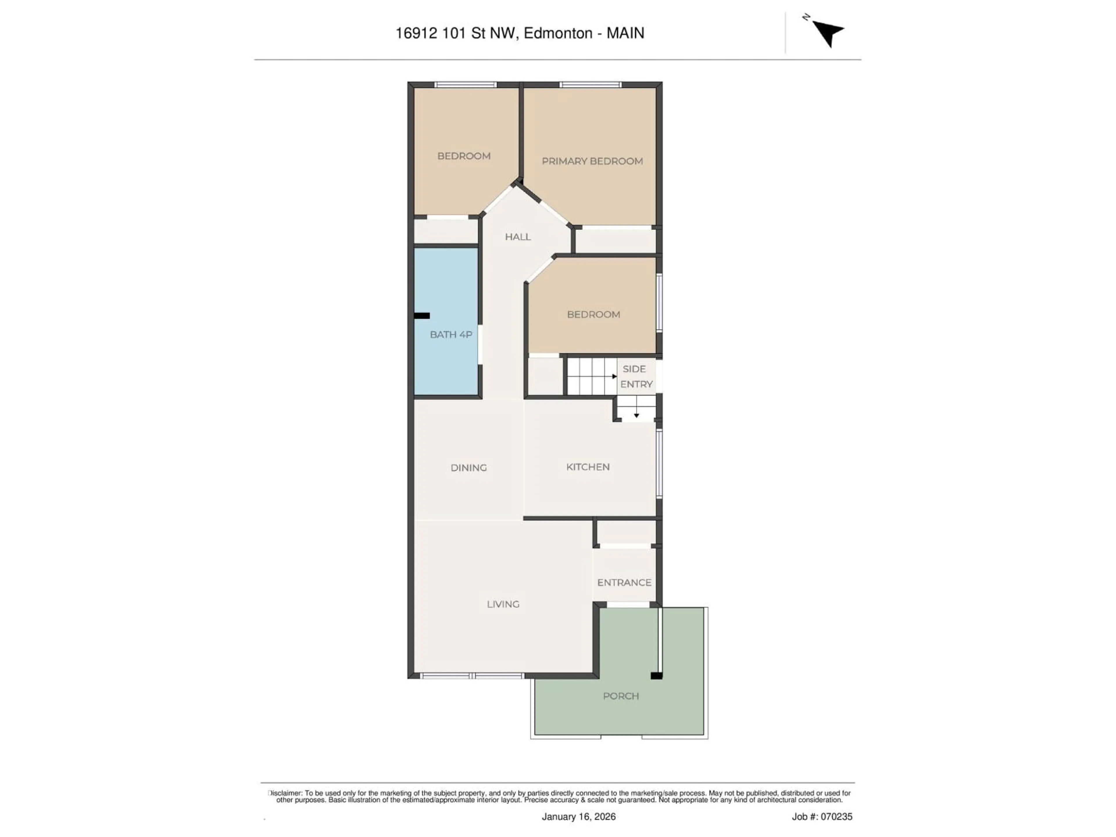 Floor plan for 16912 101 ST, Edmonton Alberta T5X4M4