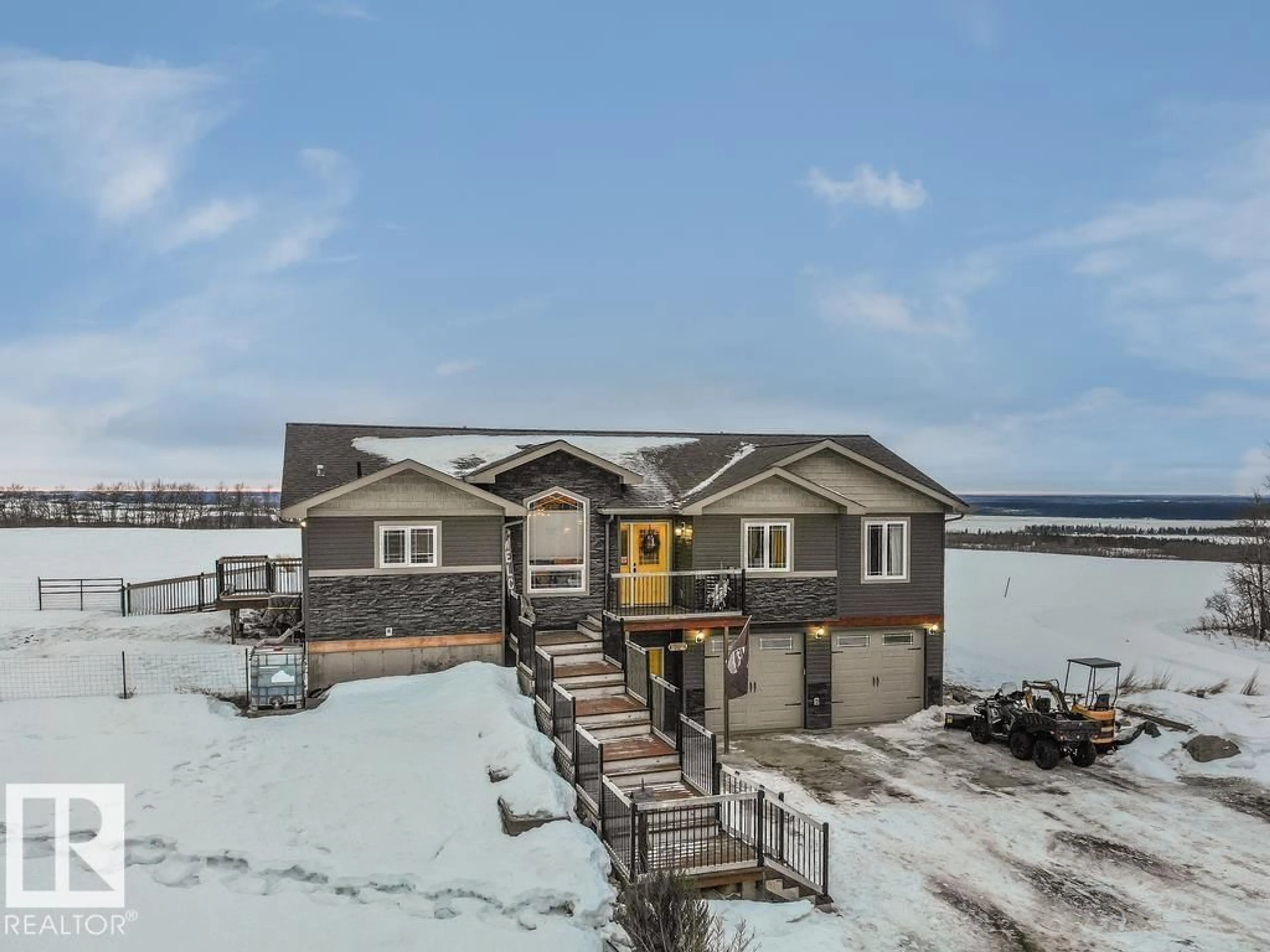 A pic from outside/outdoor area/front of a property/back of a property/a pic from drone, water/lake/river/ocean view for 60308 RGE RD 471, Rural Bonnyville M.D. Alberta T9N2H9