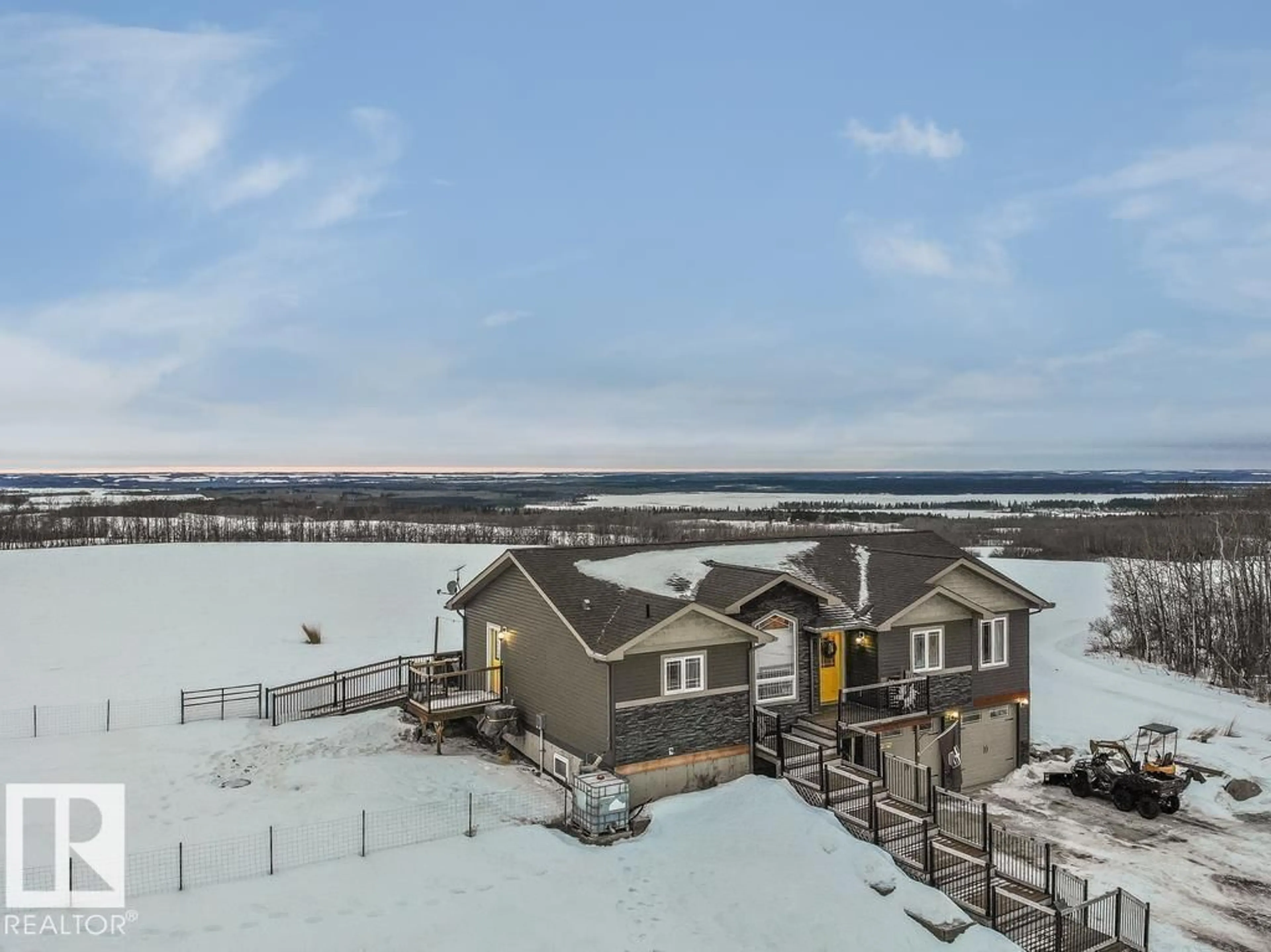 A pic from outside/outdoor area/front of a property/back of a property/a pic from drone, water/lake/river/ocean view for 60308 RGE RD 471, Rural Bonnyville M.D. Alberta T9N2H9