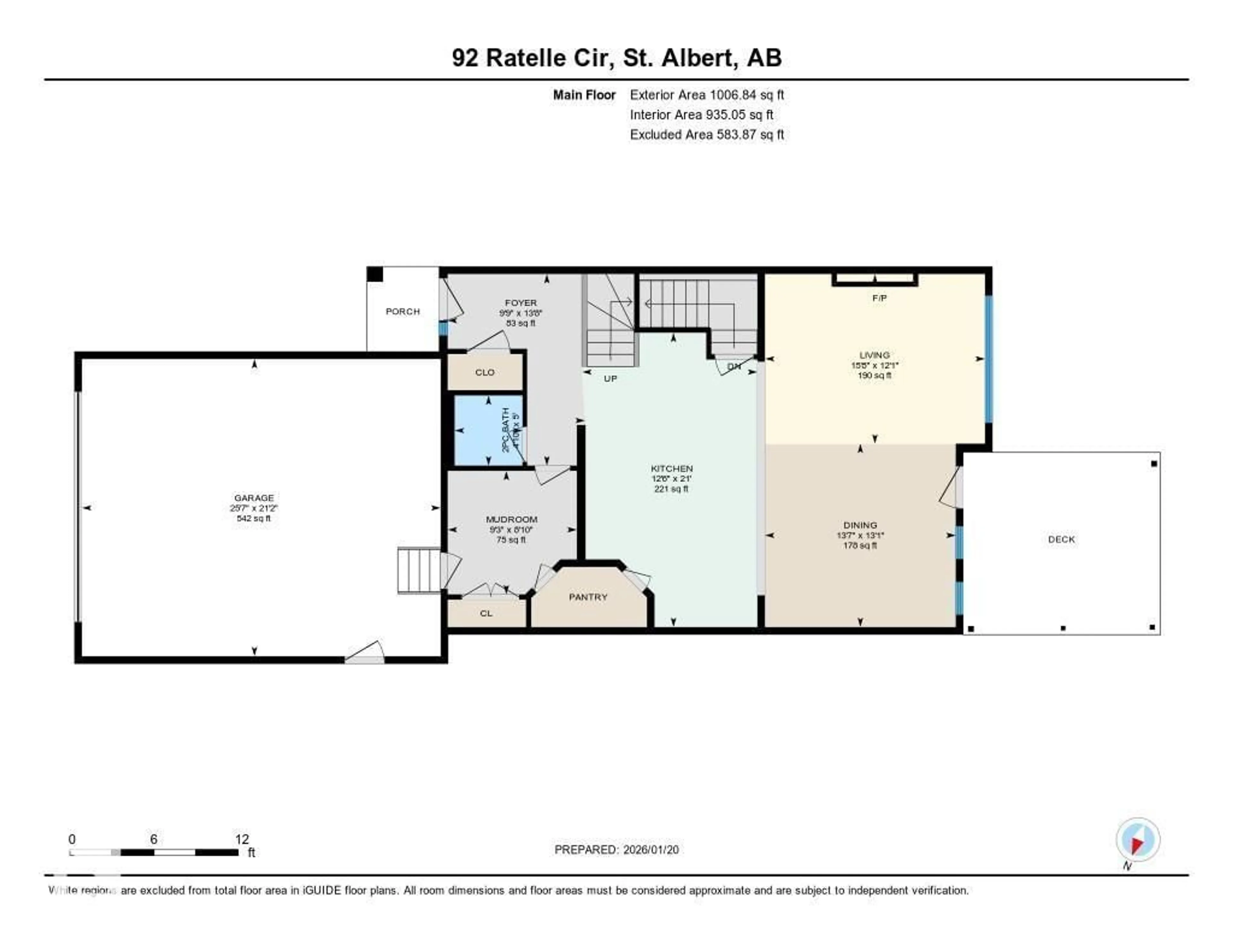 Floor plan for 92 RATELLE CI, St. Albert Alberta T8N7T8