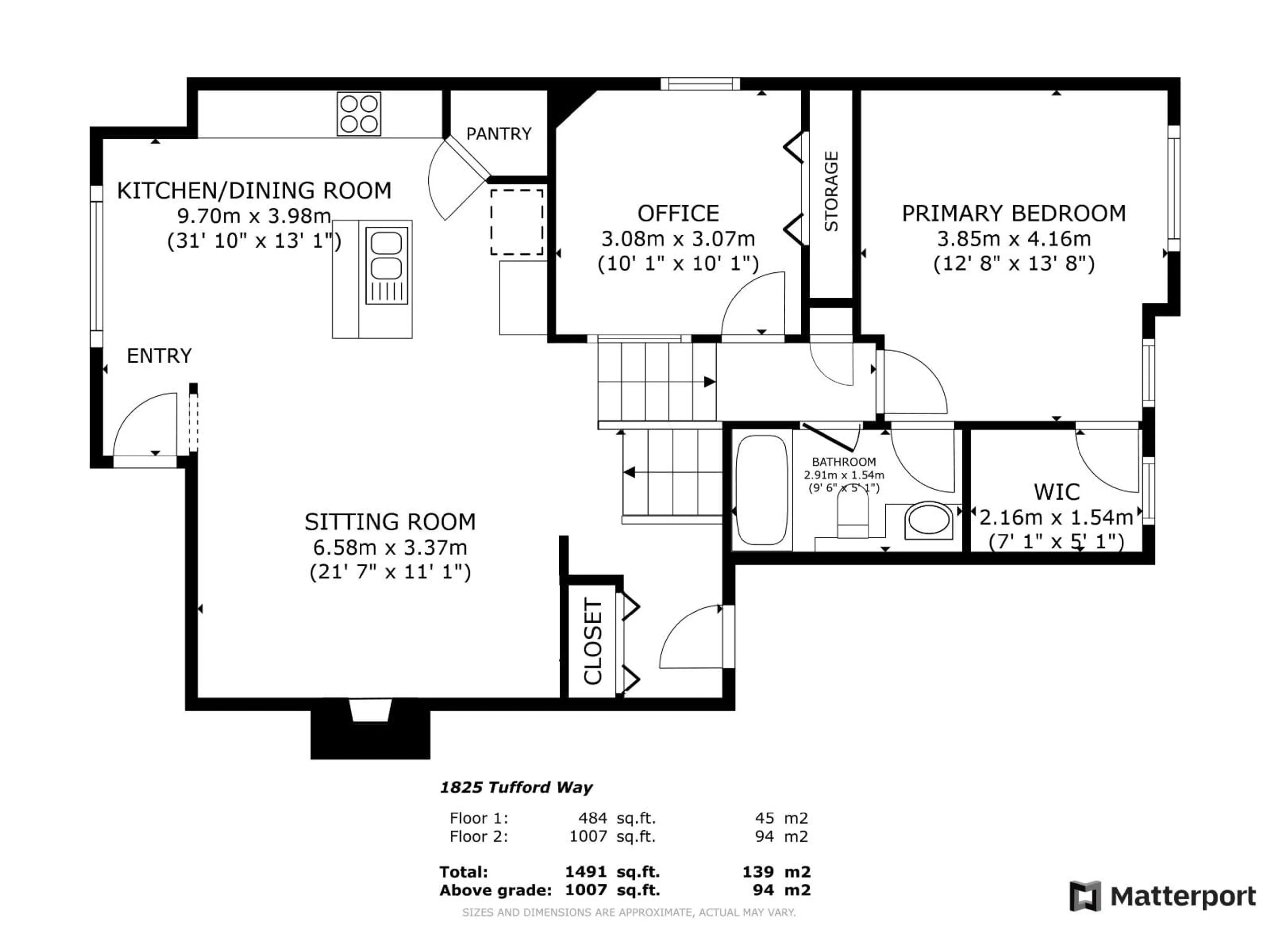 Floor plan for 1825 TUFFORD WY, Edmonton Alberta T6R2W3
