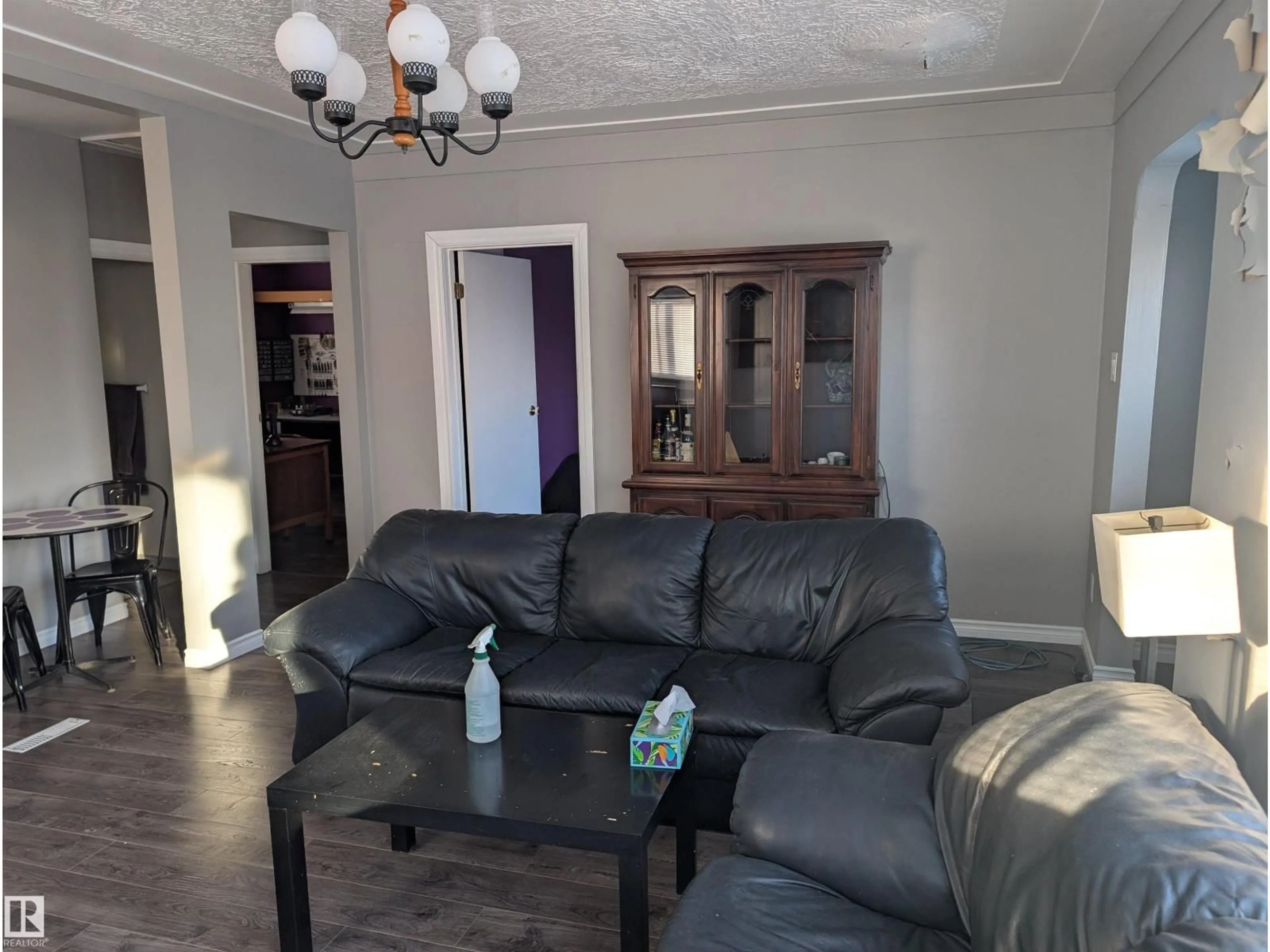 Living room with furniture, wood/laminate floor for 4720 52 ST, Calmar Alberta T0C0V0