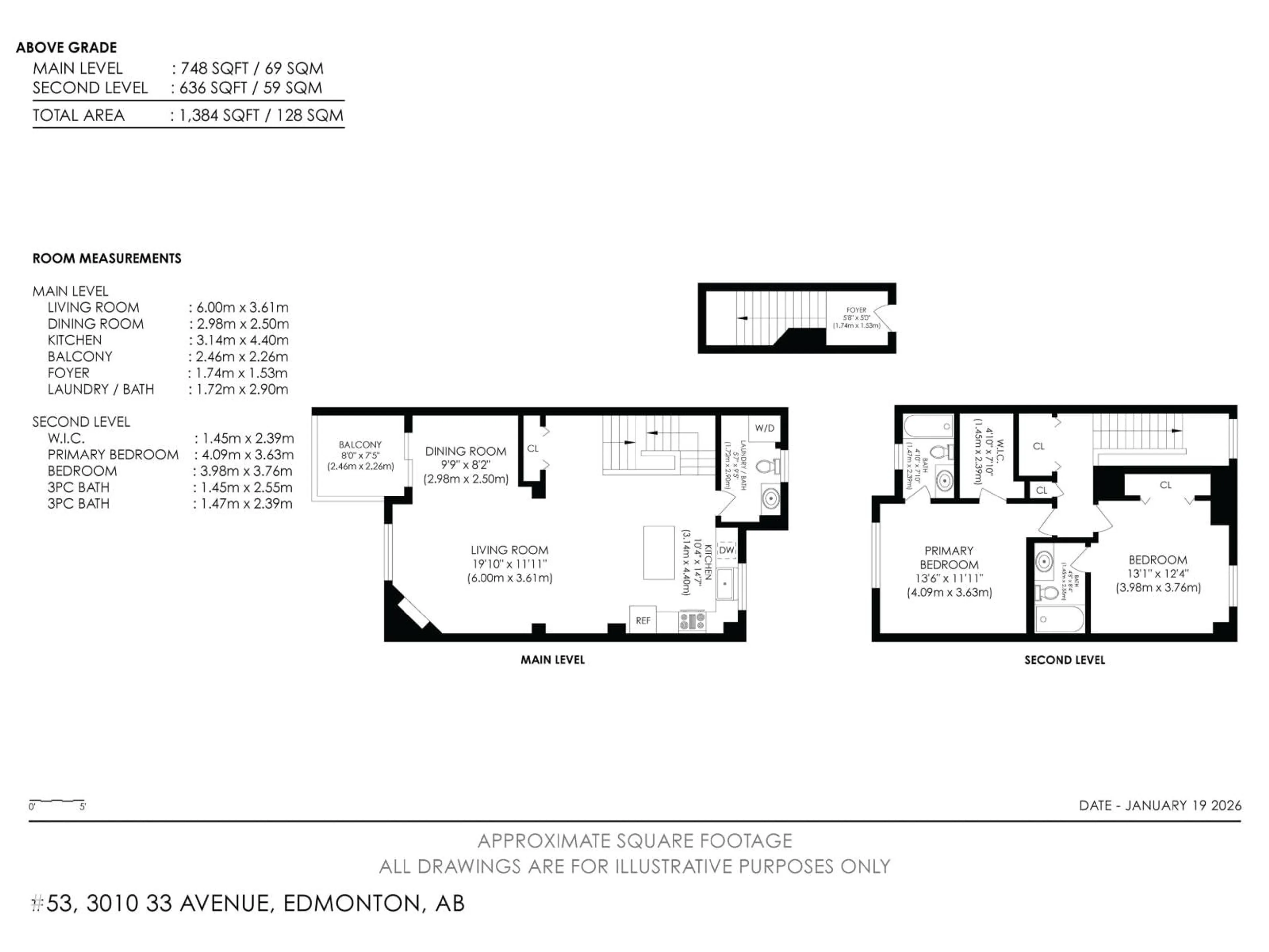 Floor plan for #53 - 3010 33 AV, Edmonton Alberta T6T0C3
