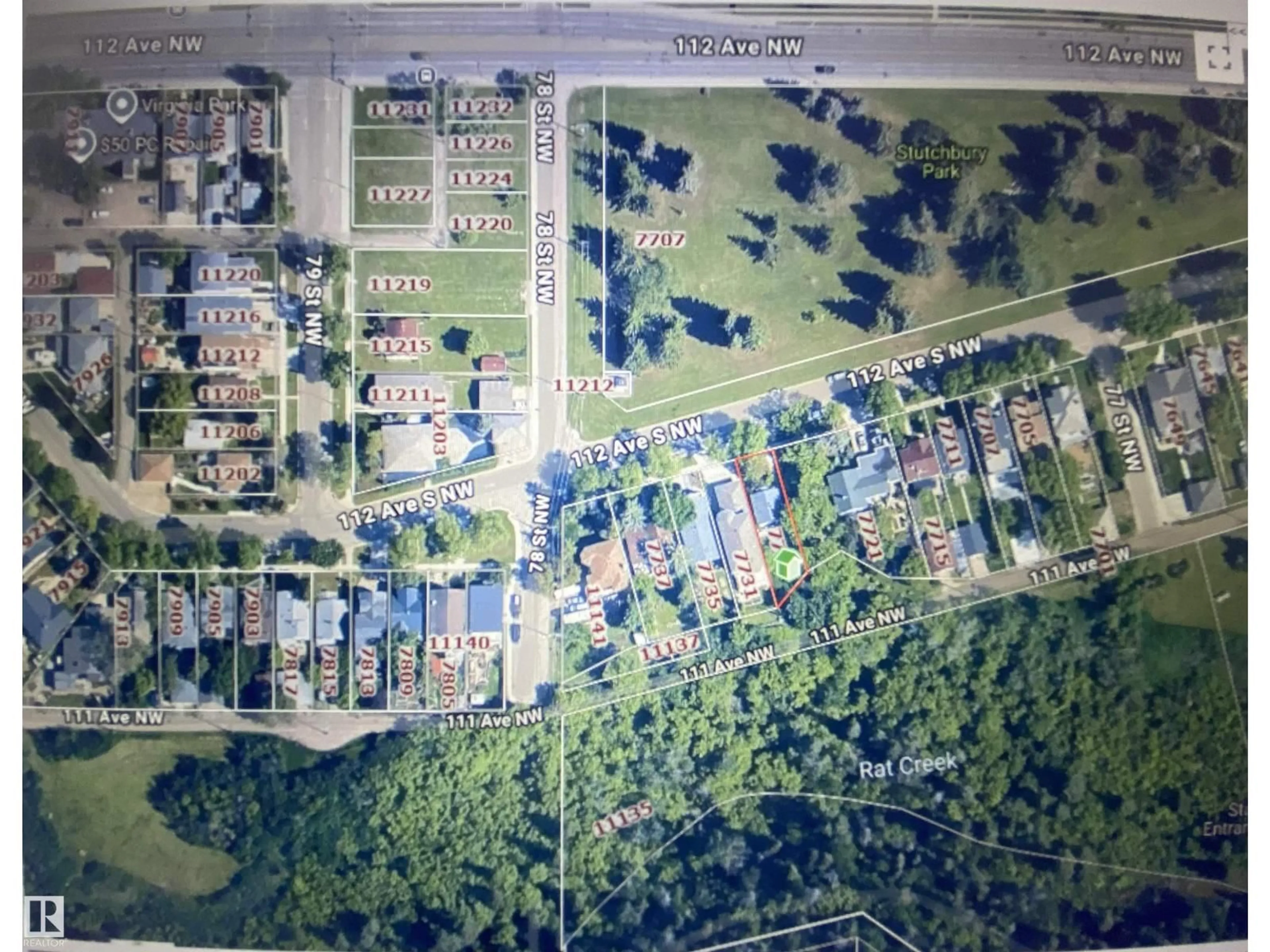 A pic from outside/outdoor area/front of a property/back of a property/a pic from drone, street for NW - 7727 112S AV, Edmonton Alberta T5B0H5