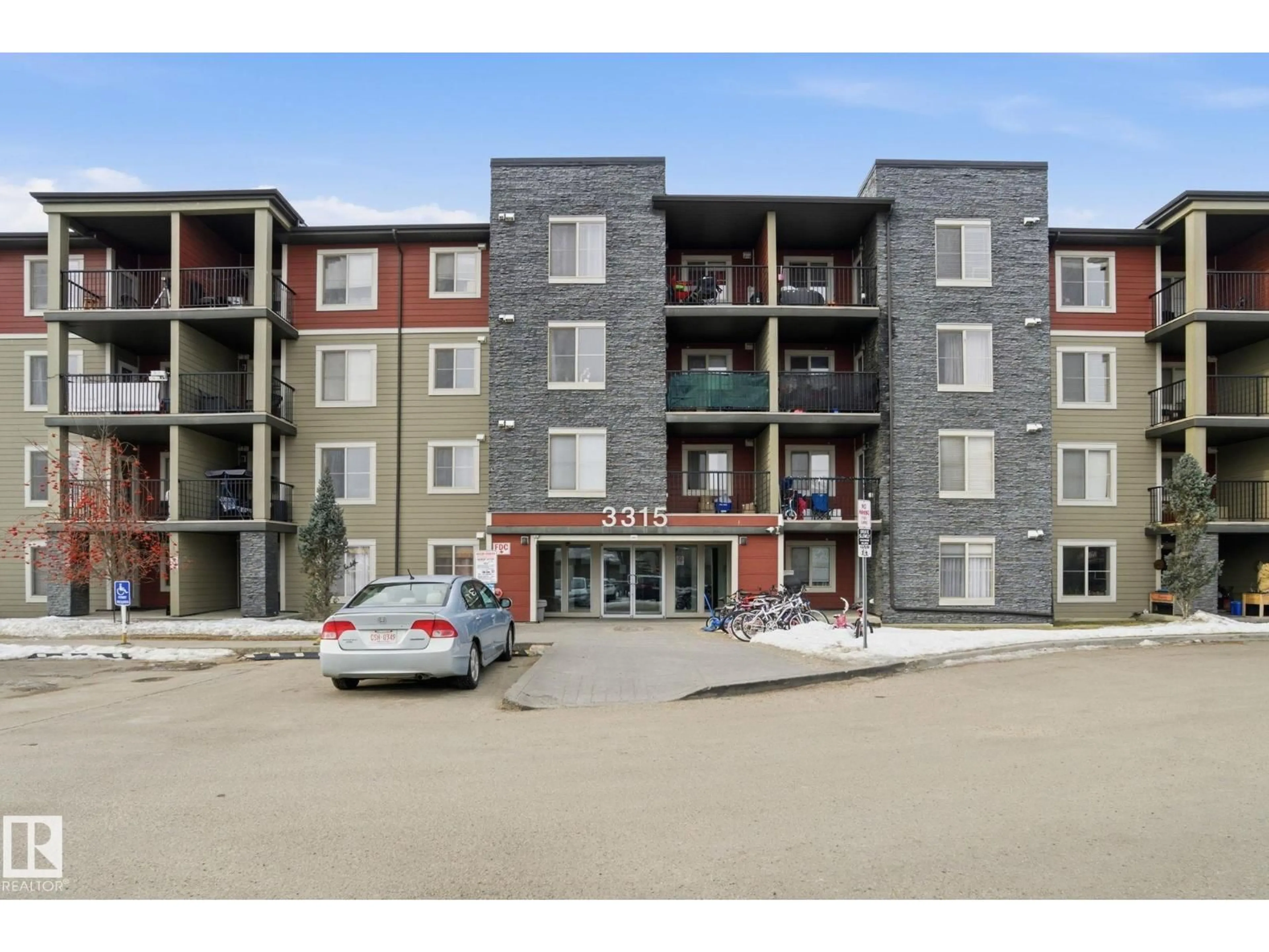 A pic from outside/outdoor area/front of a property/back of a property/a pic from drone, building for 316 - 3315 JAMES MOWATT TR, Edmonton Alberta T6W3L9