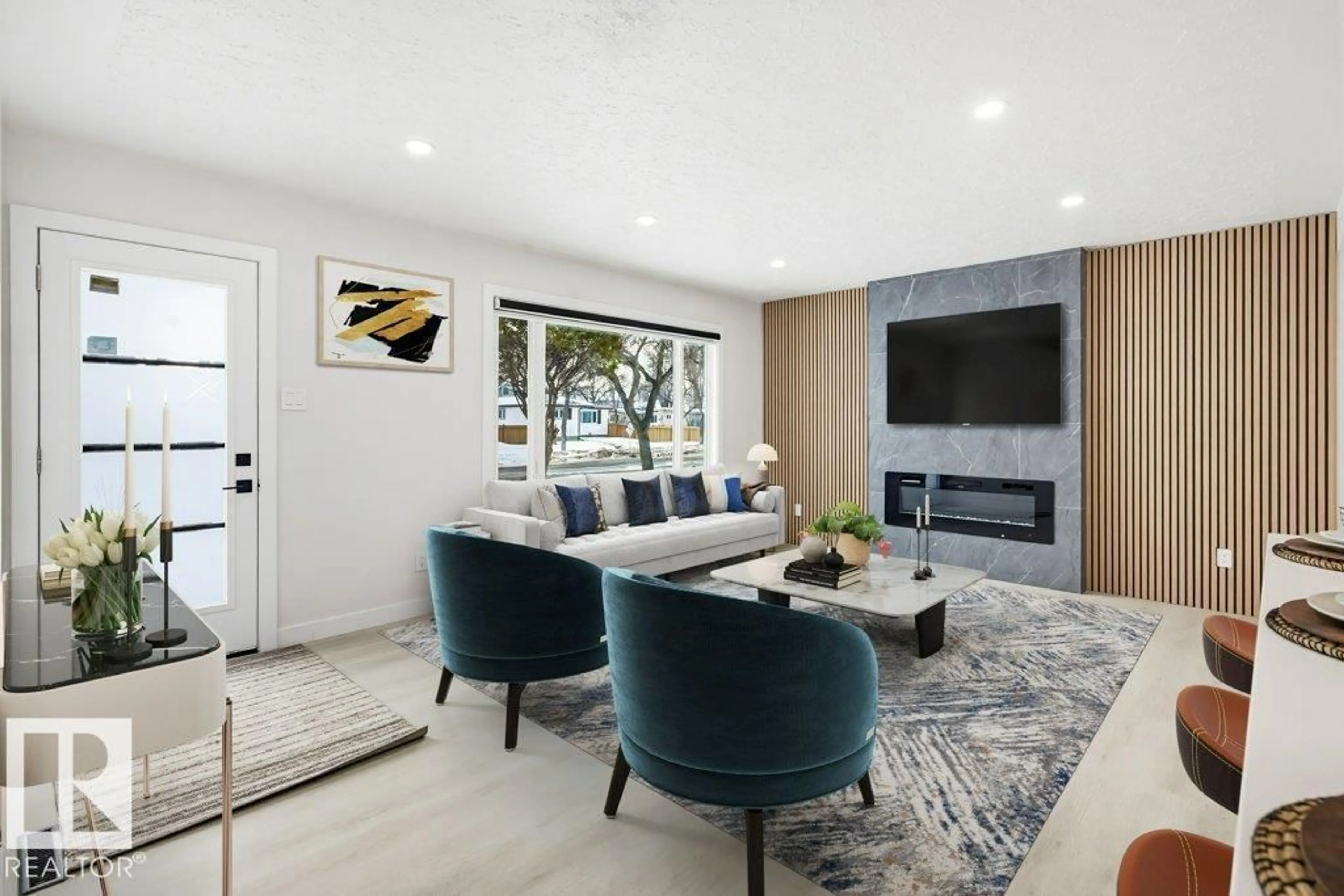 Living room with furniture, unknown for 16206 83 AV, Edmonton Alberta T5R3V5