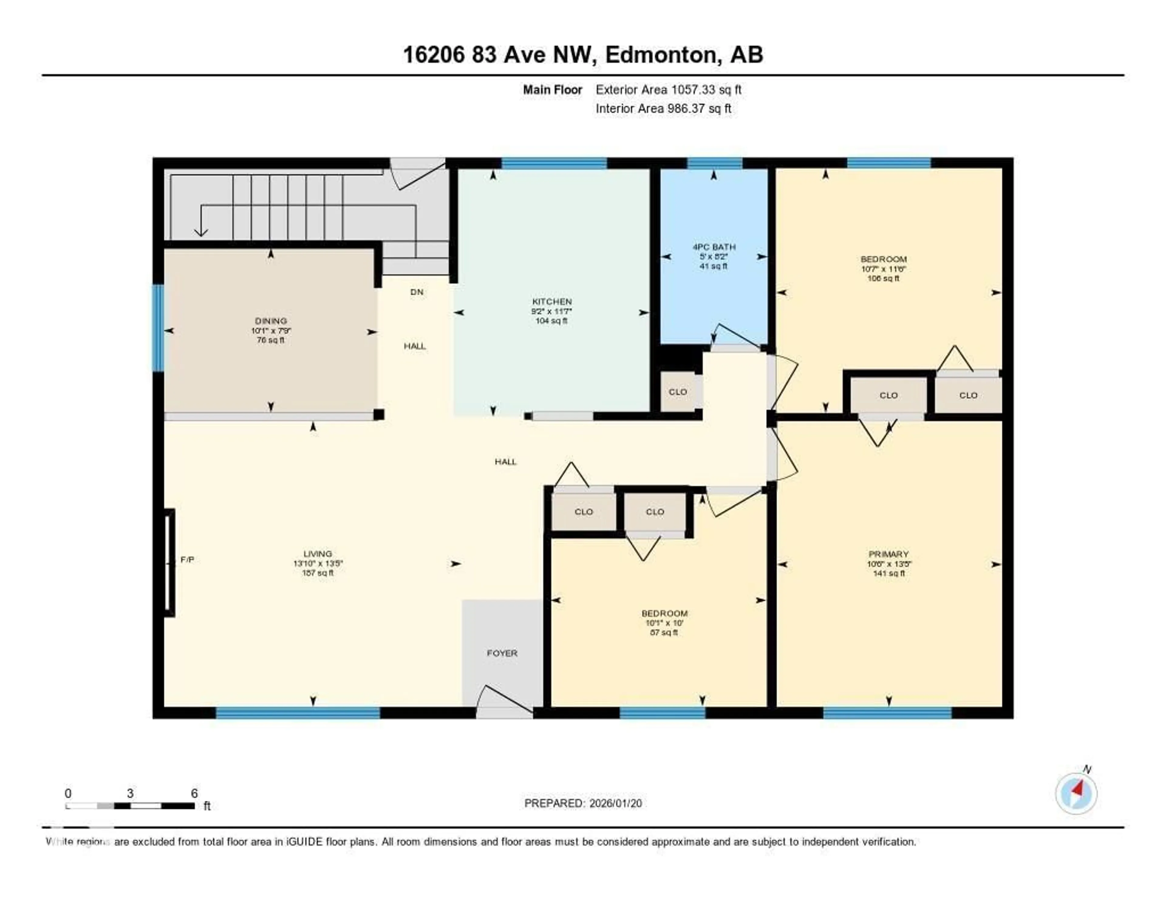 Floor plan for 16206 83 AV, Edmonton Alberta T5R3V5