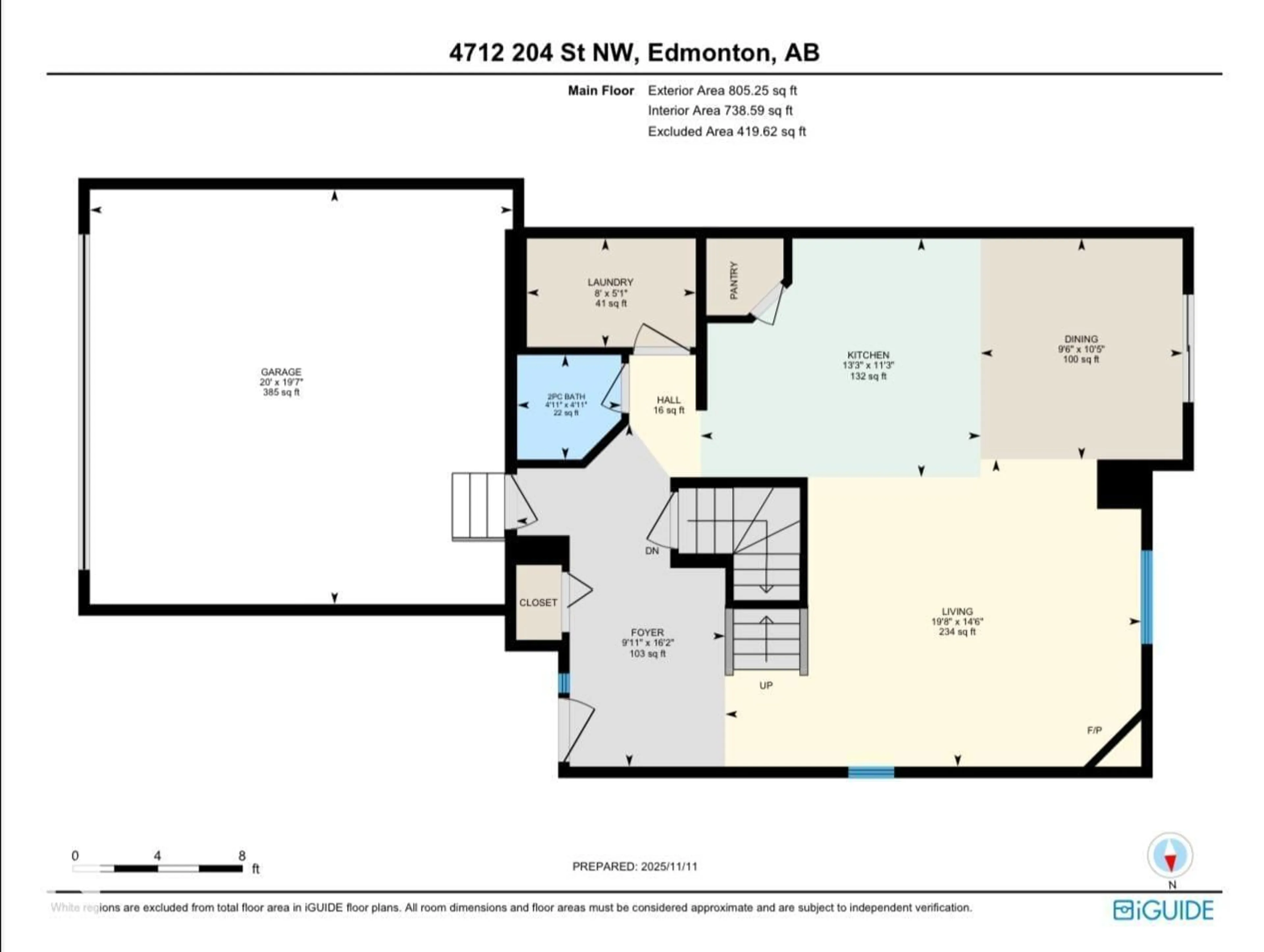 Floor plan for NW - 4712 204 STREET, Edmonton Alberta T6M0C3