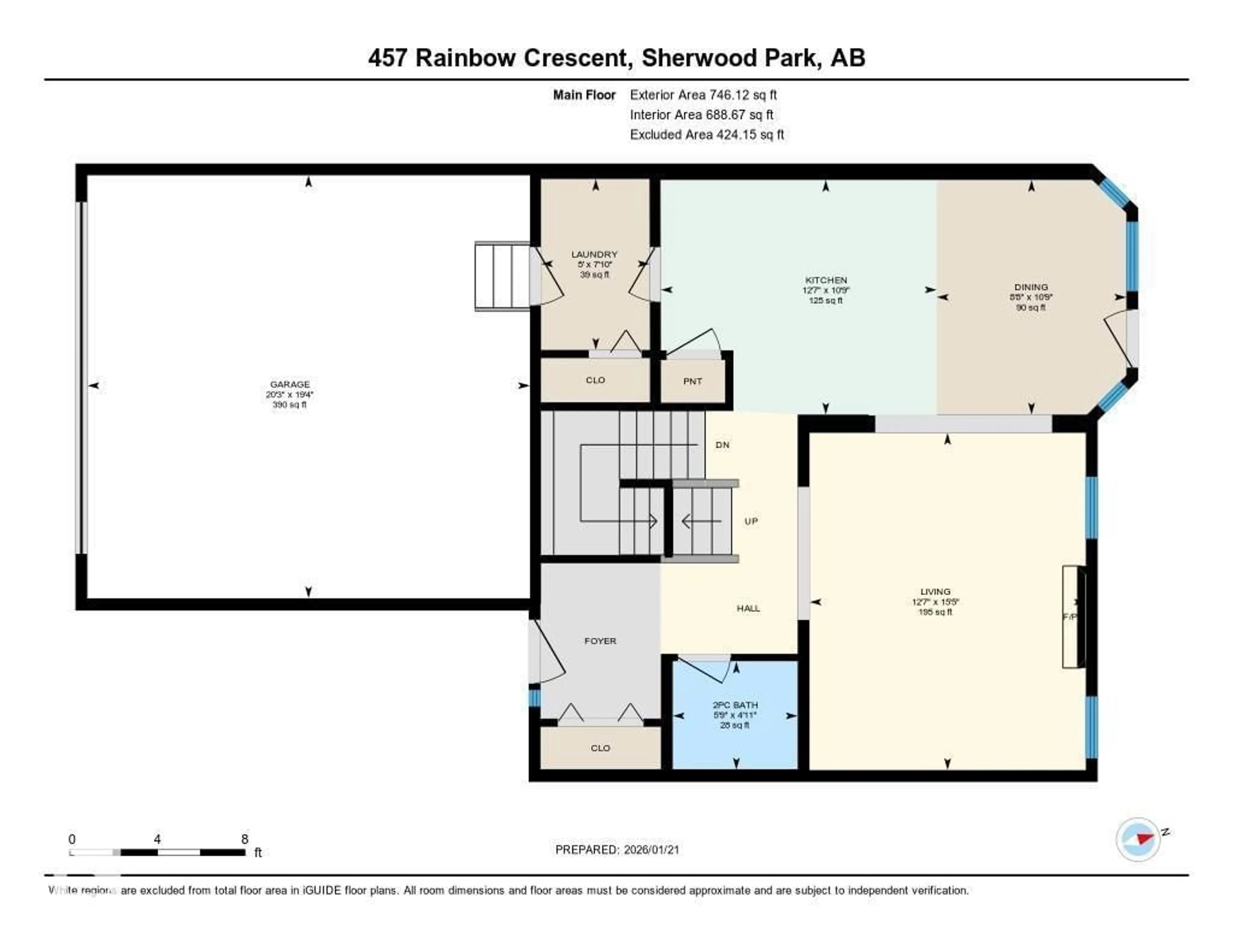 Floor plan for 457 RAINBOW CR, Sherwood Park Alberta T8A5W2
