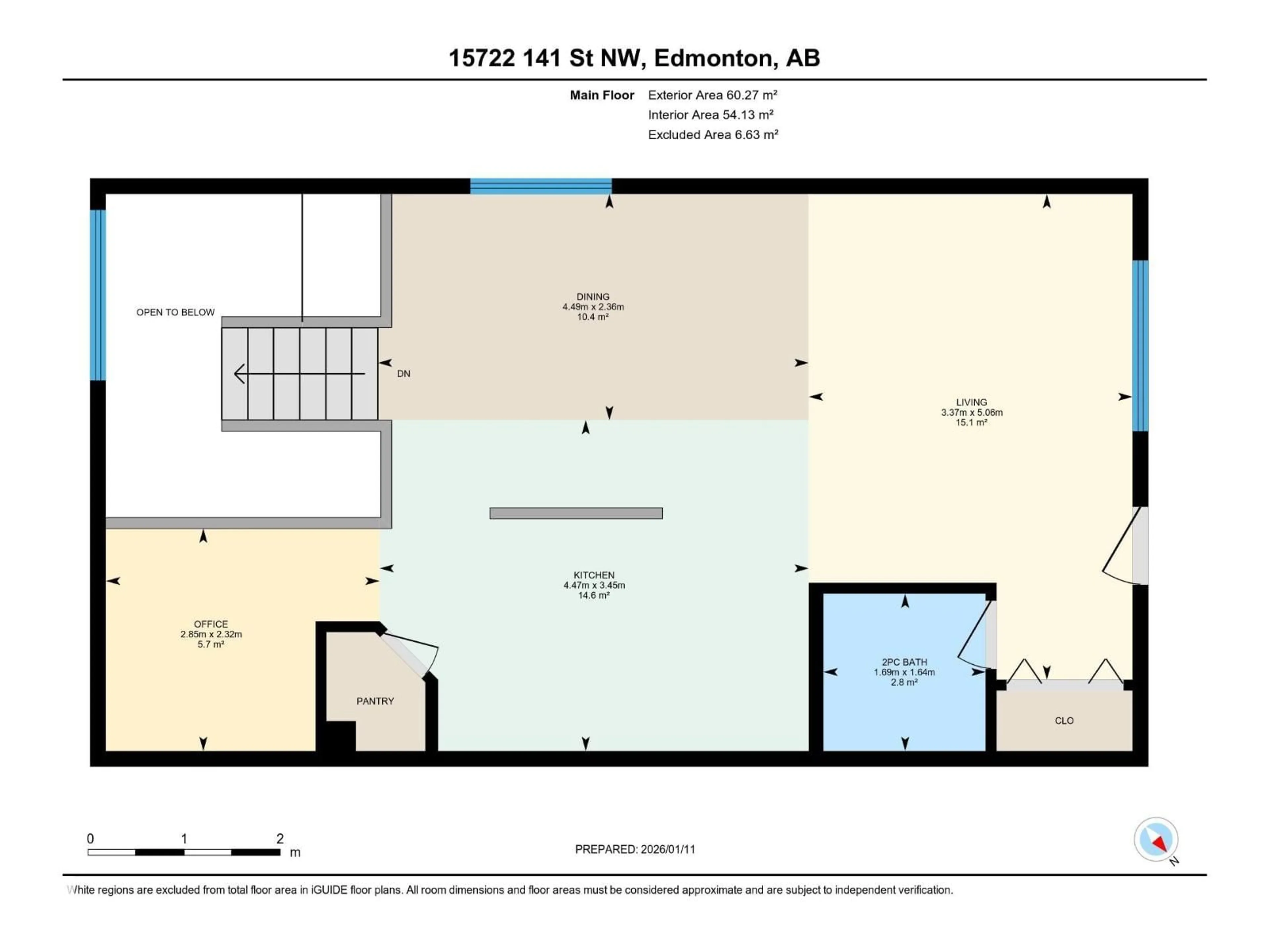 Floor plan for 15722 141 ST, Edmonton Alberta T6V1T4