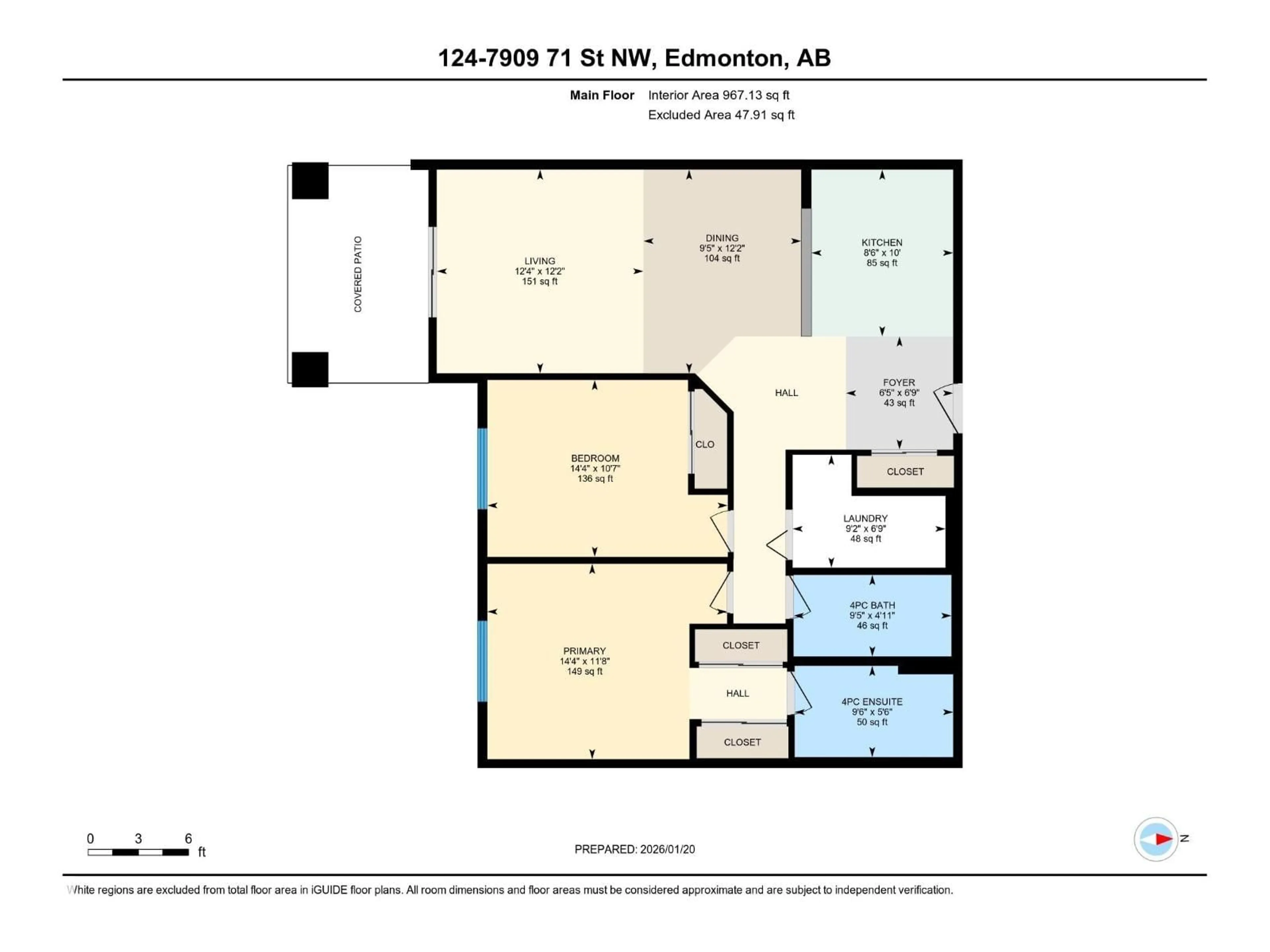 Floor plan for #124 - 7909 71 ST, Edmonton Alberta T6B3P5
