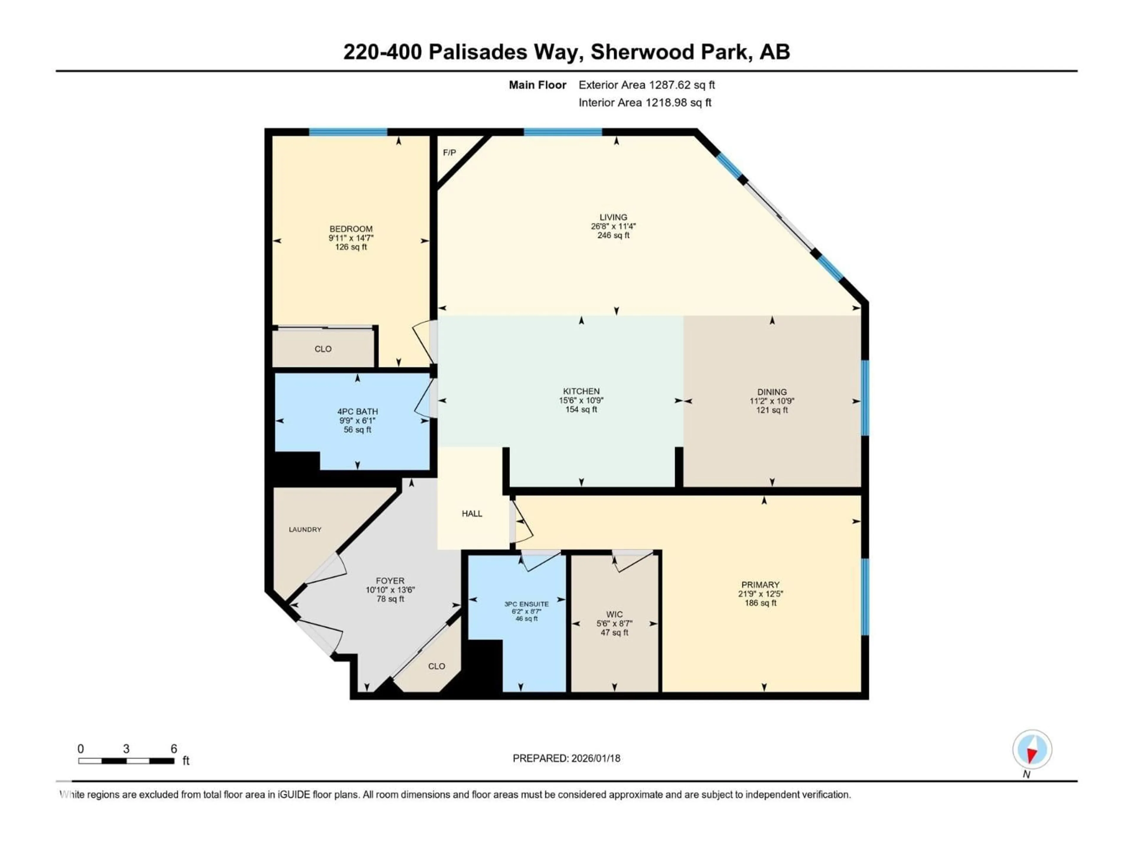 Floor plan for 400 - 220 PALISADES WY, Sherwood Park Alberta T8H2Y9