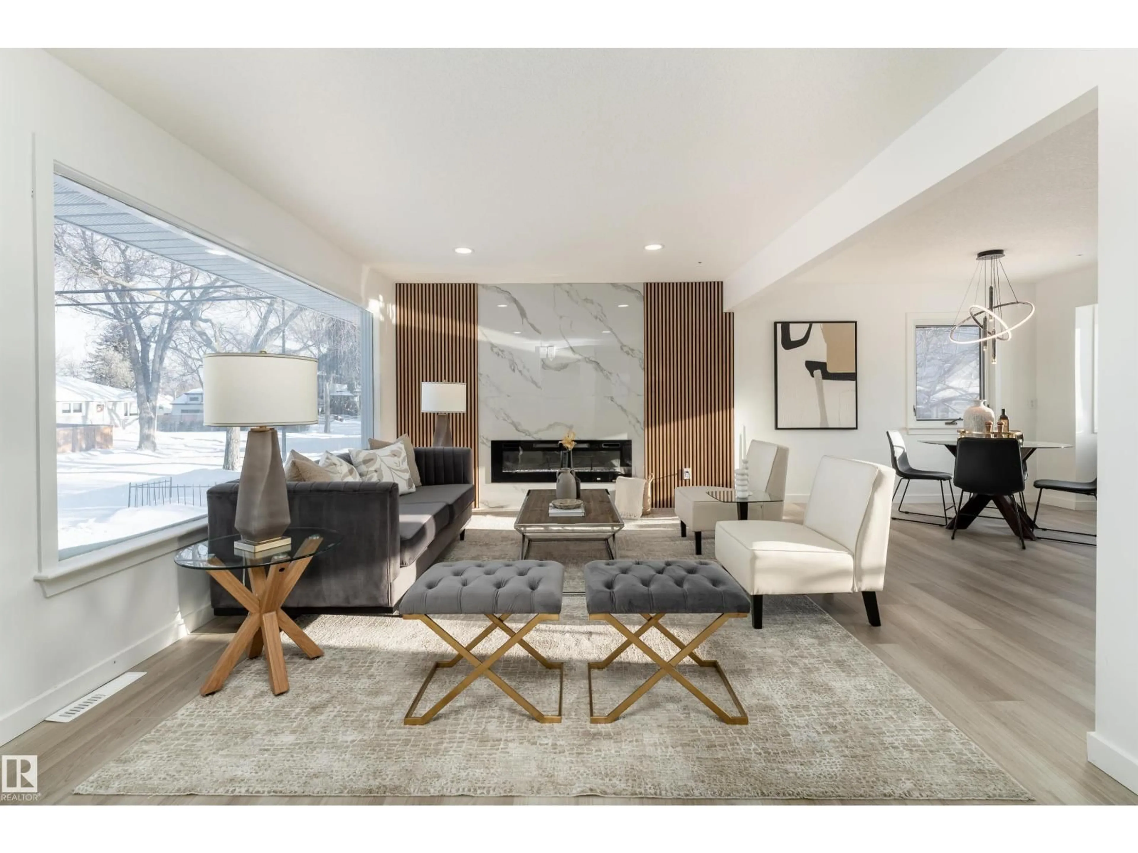 Living room with furniture, unknown for 13307 116 AV, Edmonton Alberta T5M3E4