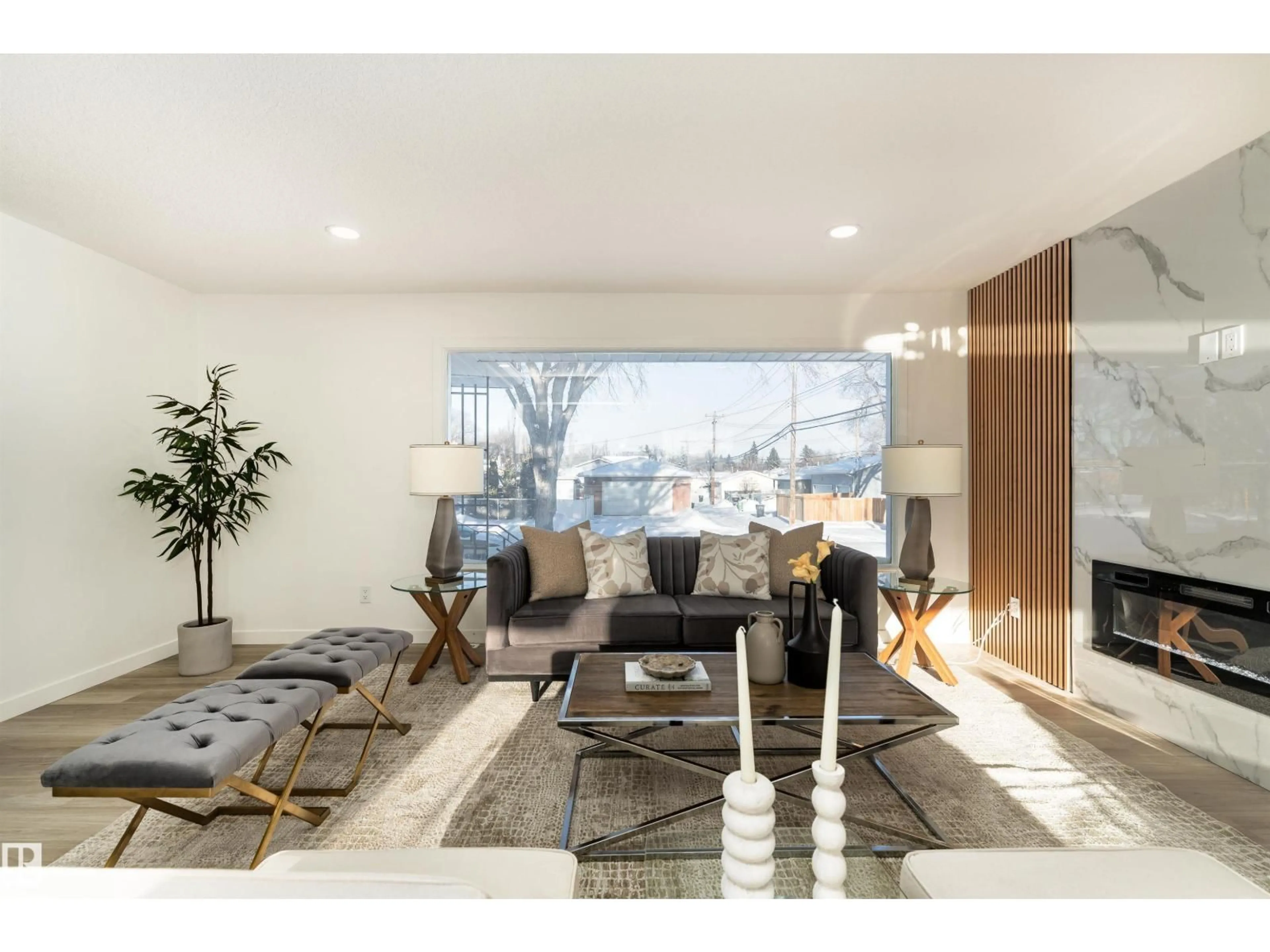 Living room with furniture, unknown for 13307 116 AV, Edmonton Alberta T5M3E4