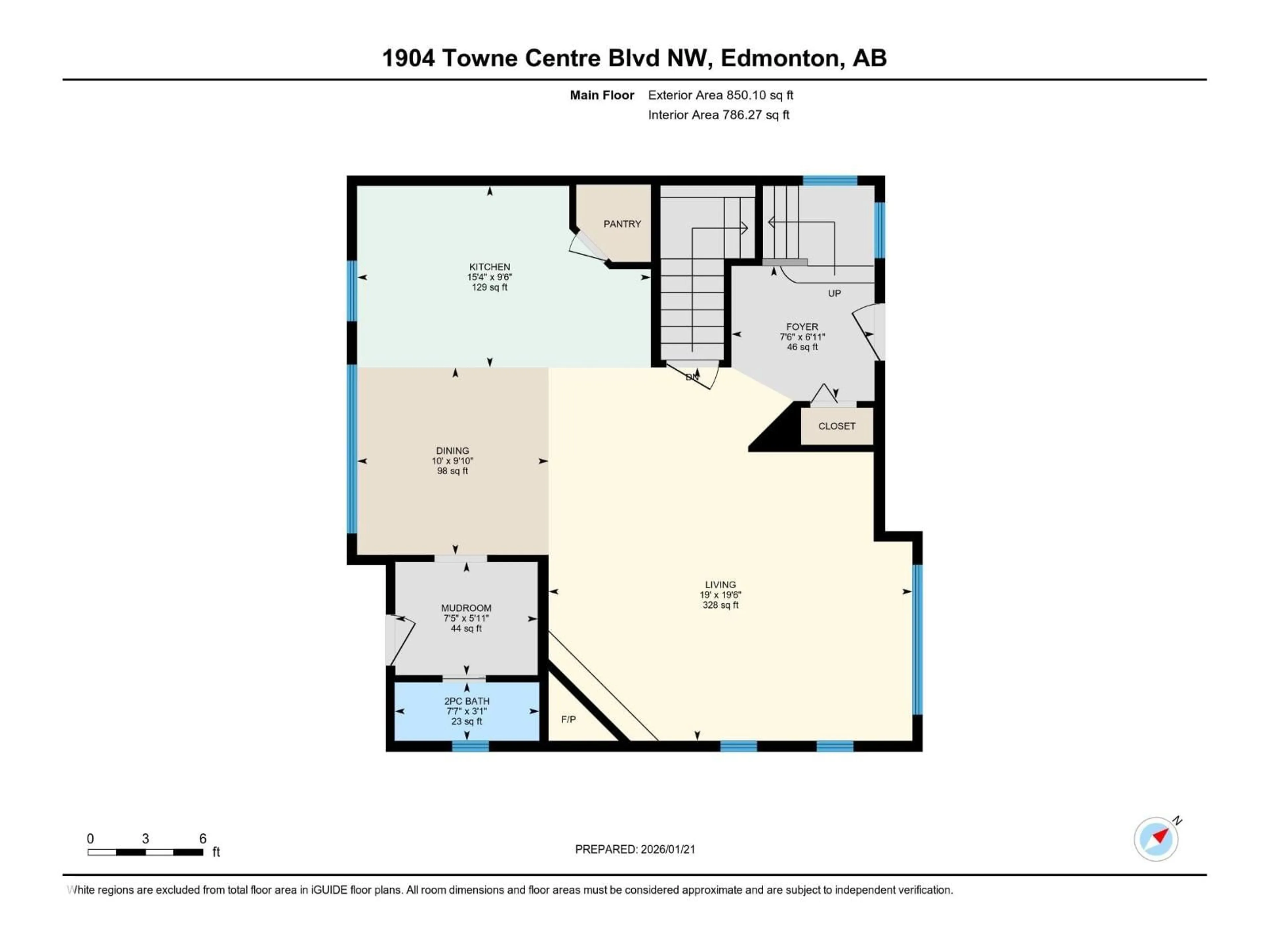 Floor plan for 1904 TOWNE CENTRE BV, Edmonton Alberta T6R2W3