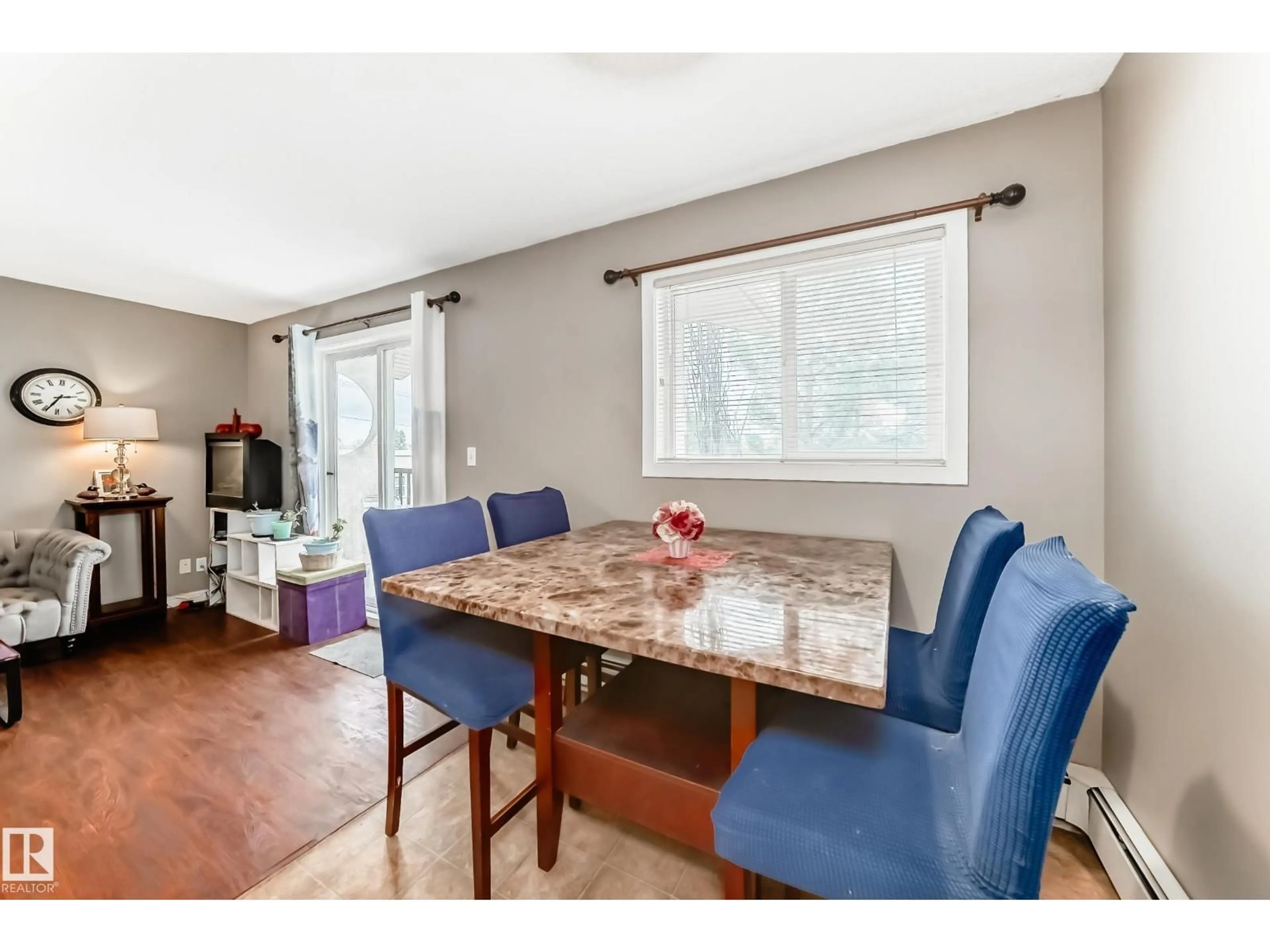 Dining room, wood/laminate floor for 305 - 12710 127 ST, Edmonton Alberta T5L1A5