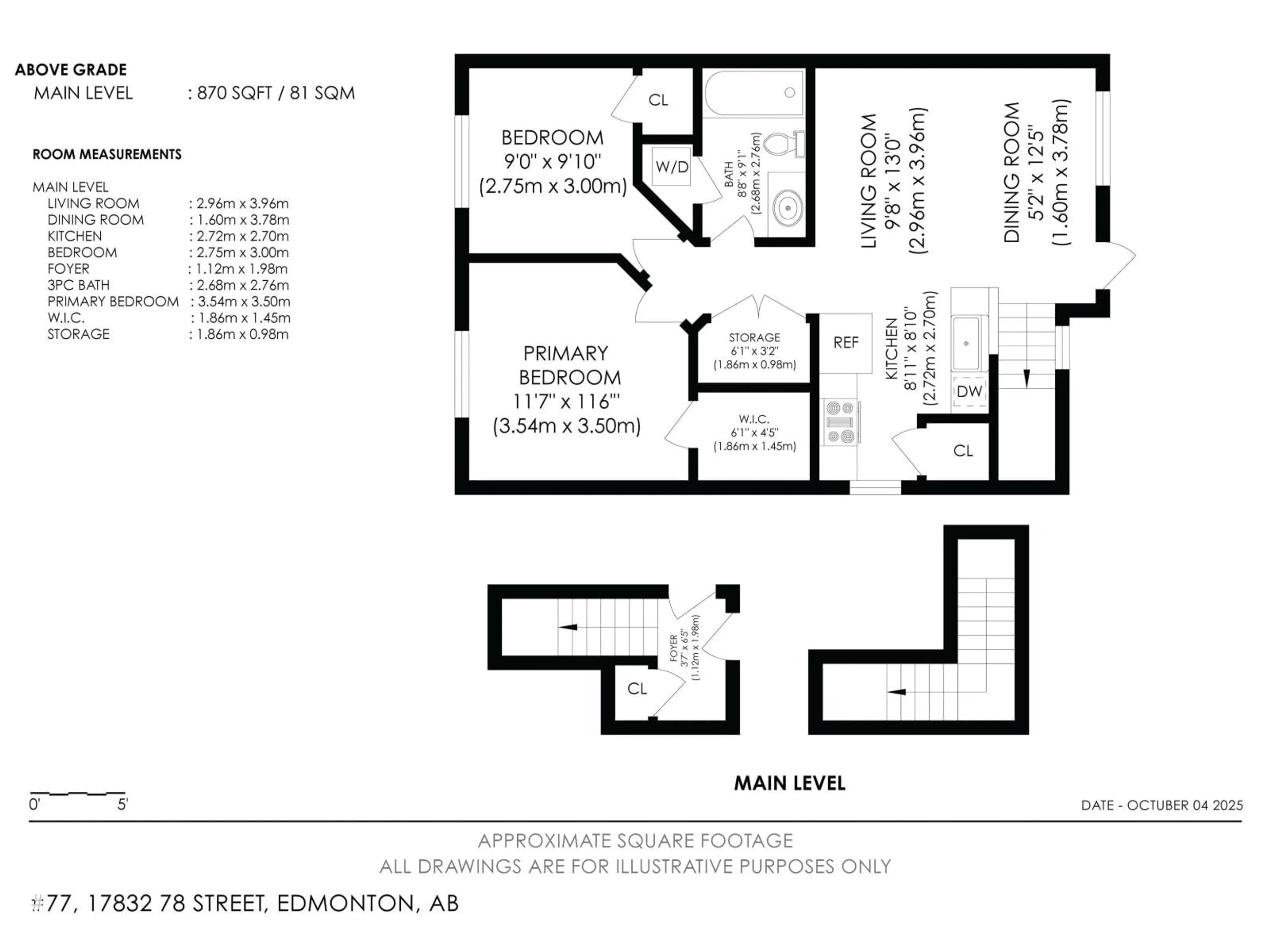 Floor plan for 77 17832 78 ST NW, Edmonton Alberta T5Z0P7